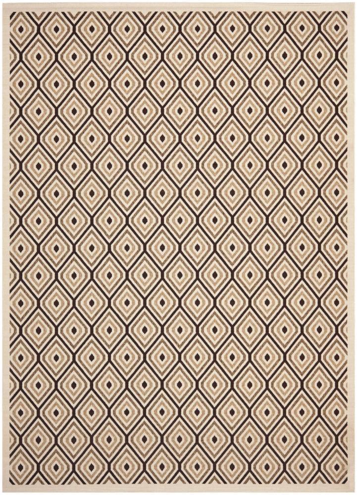 Veranda VER003 Power Loomed Indoor/Outdoor Area Rug - Cream/Chocolate - 8'x11' - Safavieh.