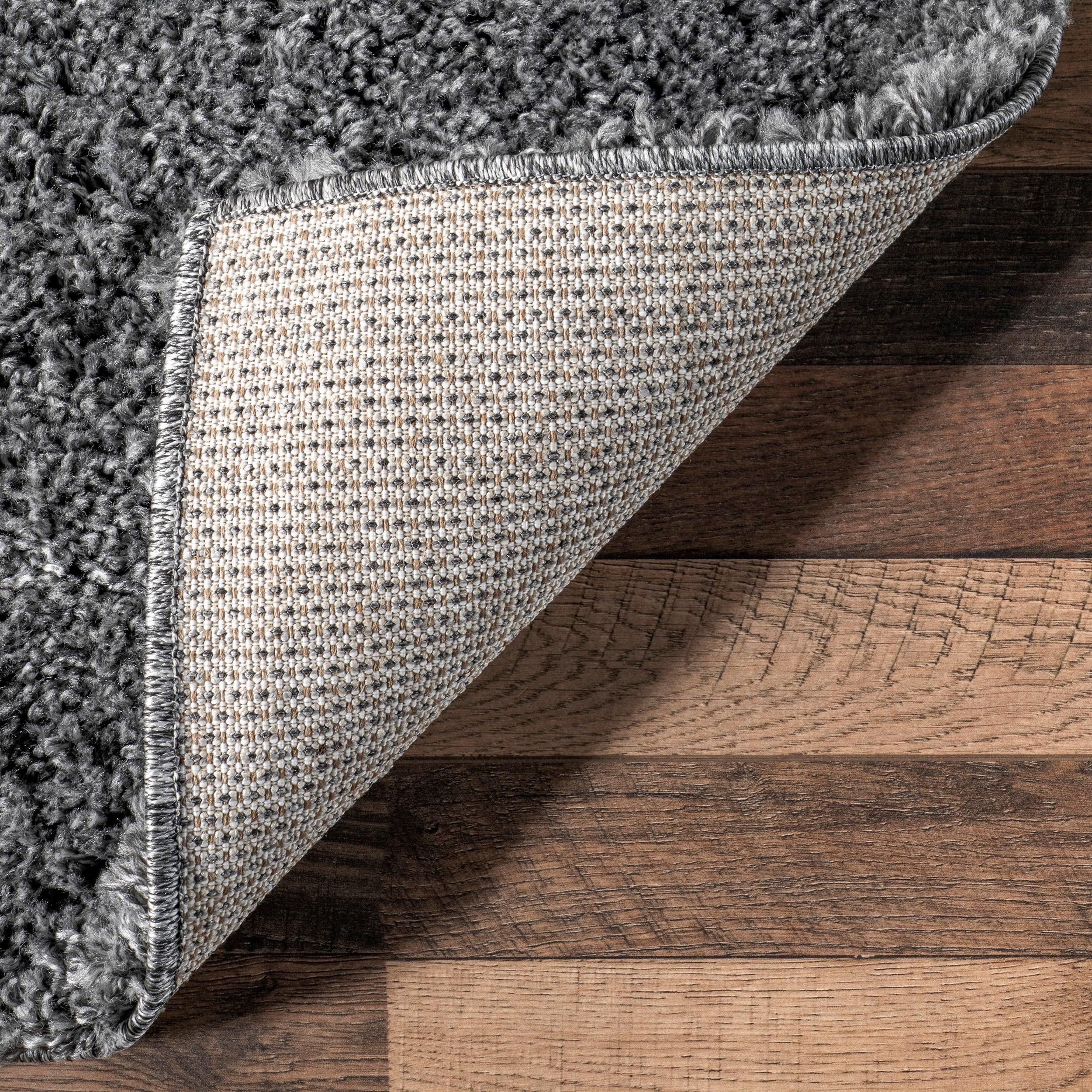 Marleen Plush Shag Gray 10 ft. x 14 ft. Contemporary Living Room/Bedroom/Dining Room Area Rug