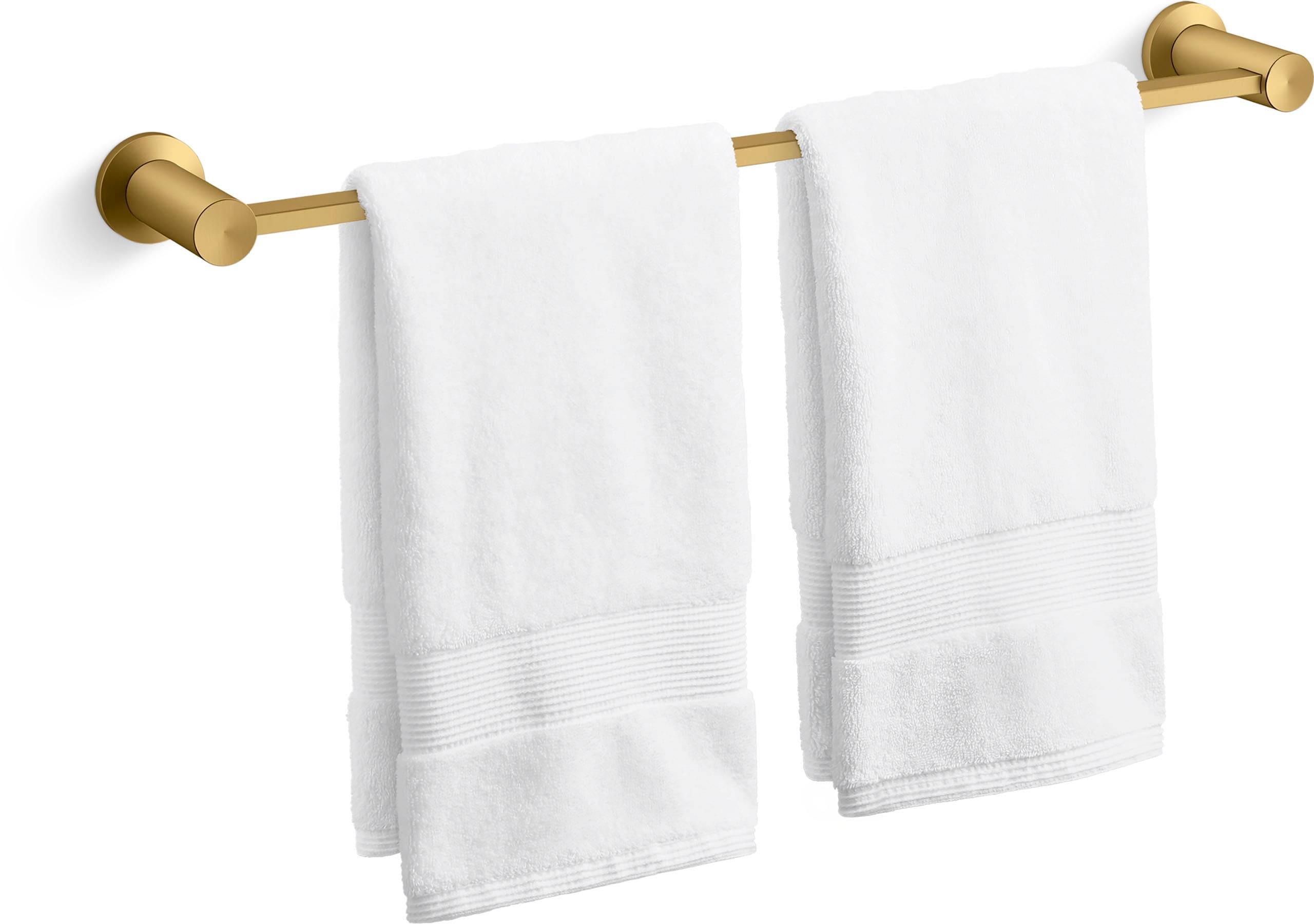 Purist® 24" Wall Mounted Round Towel Bar, Metal Wall-Mounted Towel Holder
