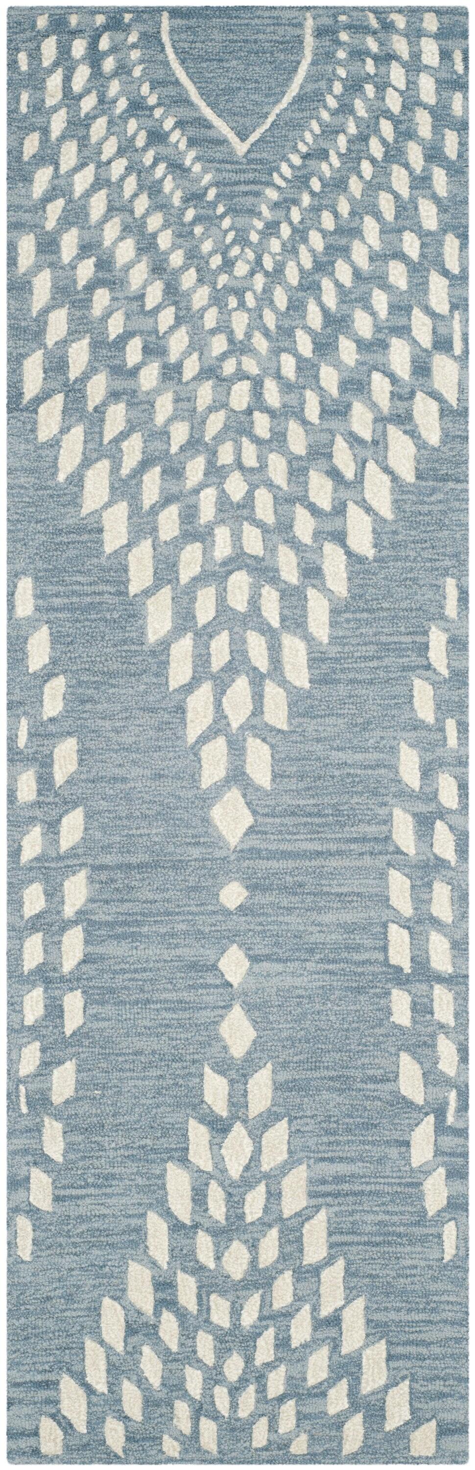 Bella BEL126 Hand Tufted Runner Rug - Blue/Ivory - 2'3"x9' - Safavieh.