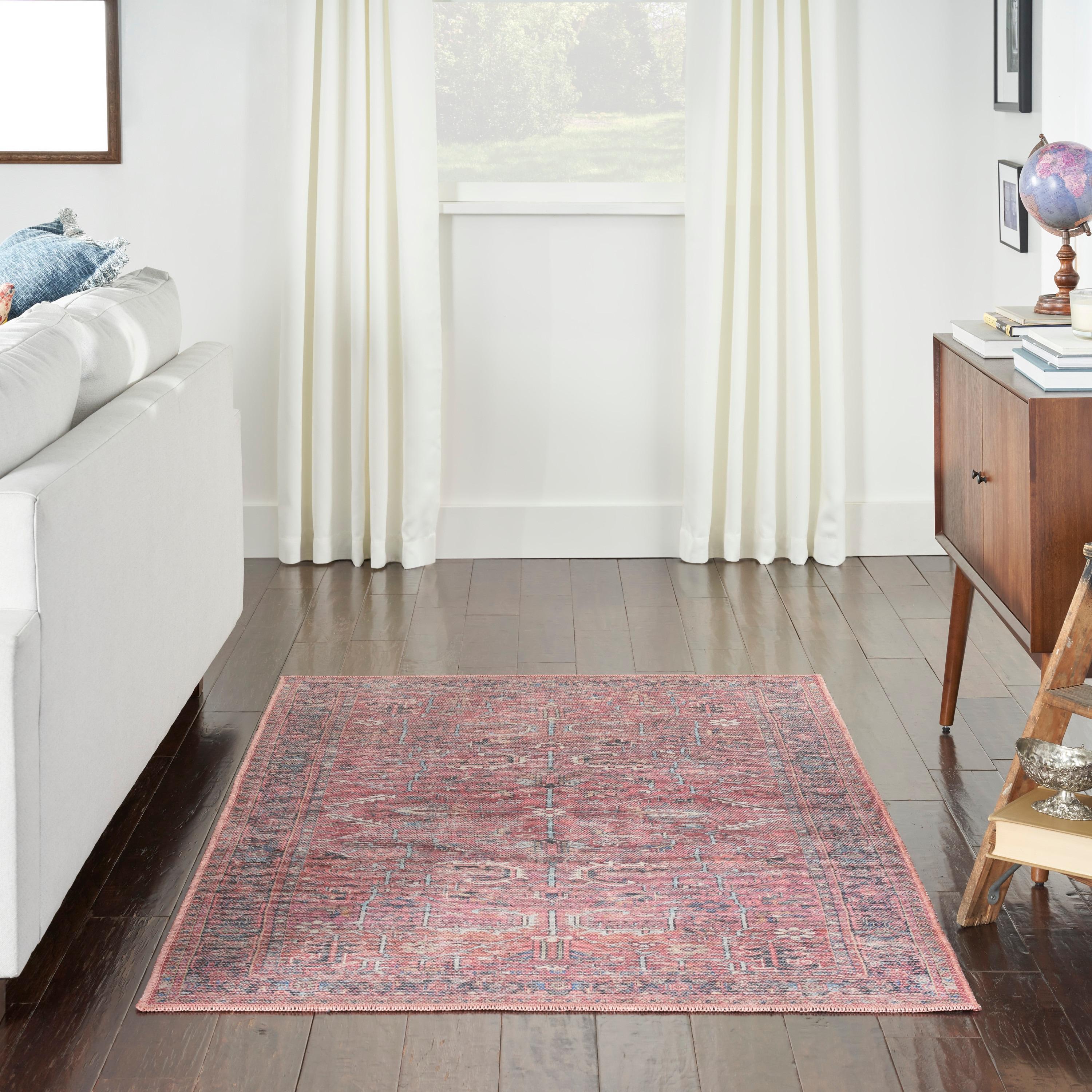 Machine Washable Oriental Red Area Rug