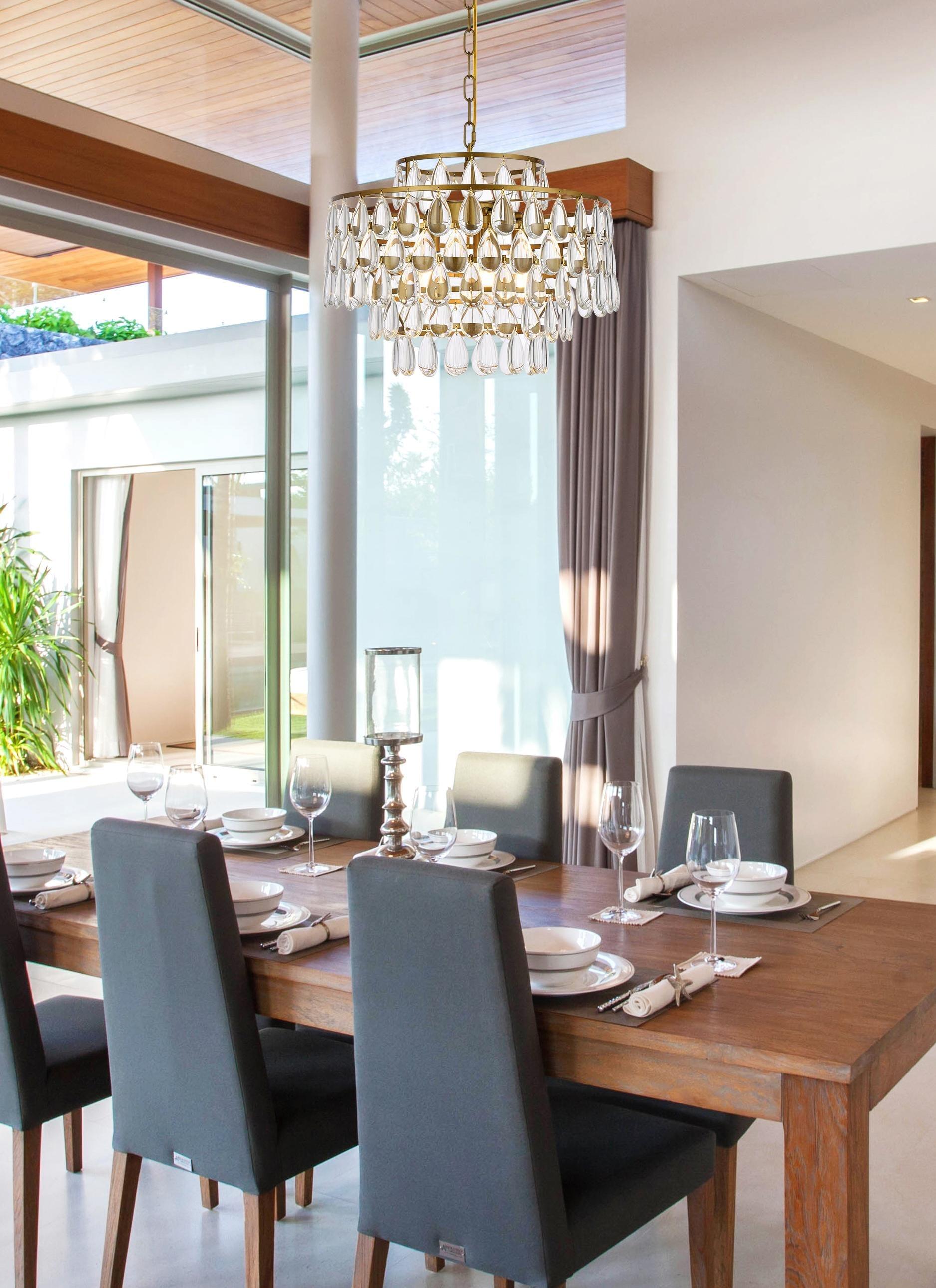 Elegant Lighting Mila 5 - Light Pendant in  Brass