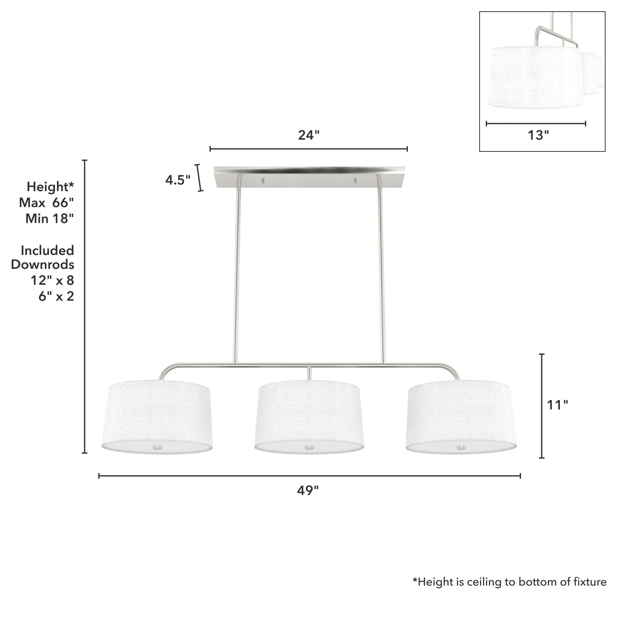 Cottage Hill 6 - Light Kitchen Island Shaded Linear Chandelier