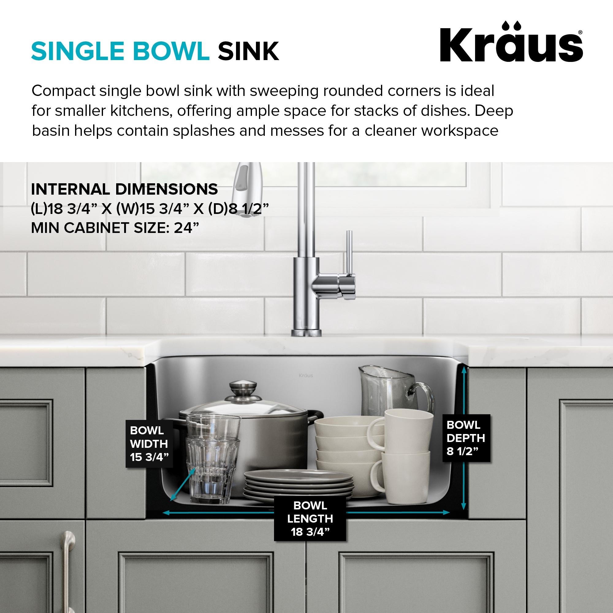 KRAUS Premier Undermount Single Bowl 18-Gauge Stainless Steel Kitchen Sink