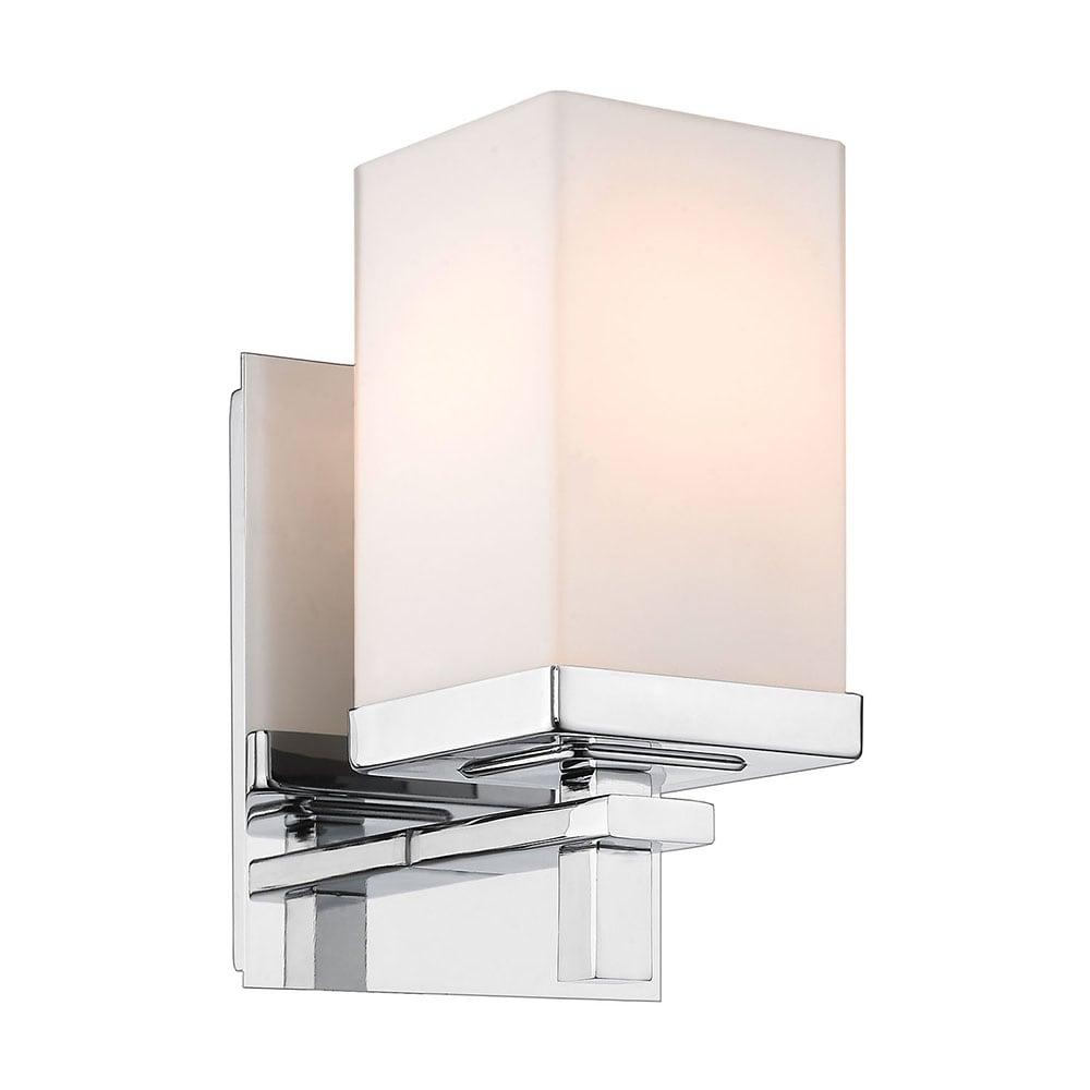 Golden Lighting Maddox 1-Light Wall Sconce in Chrome with Opal