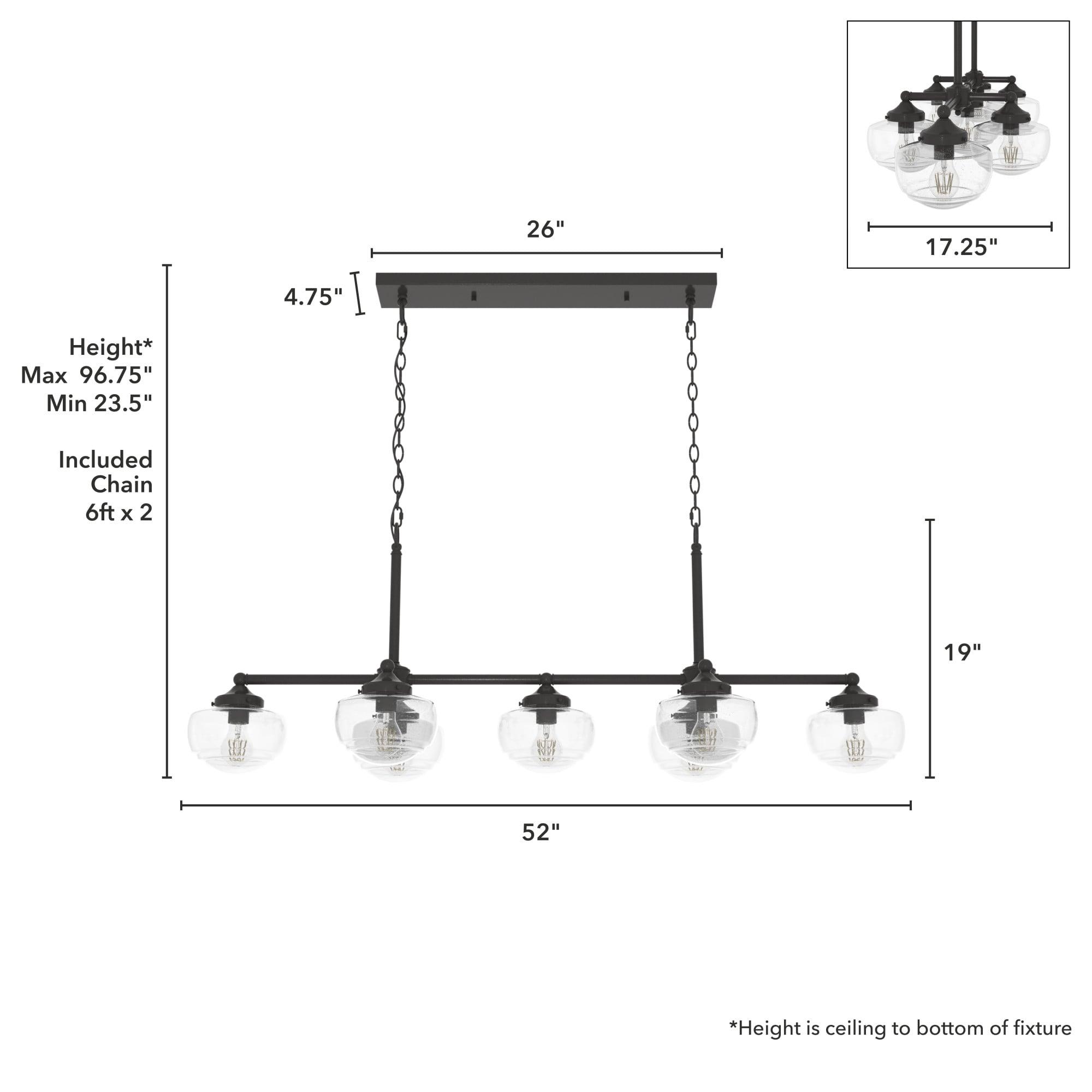 Saddle Creek 7 - Light Kitchen Island Linear Pendant