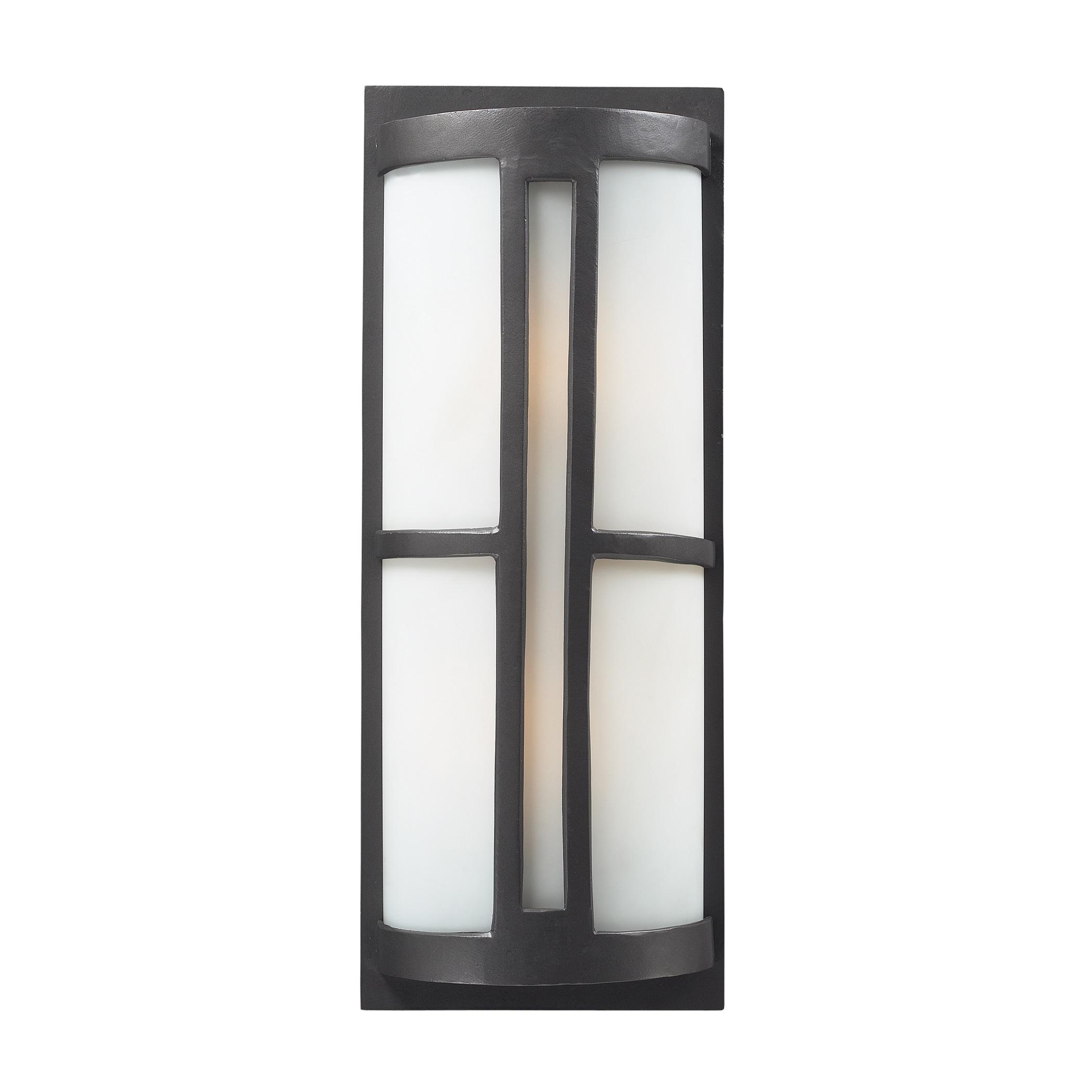 Graphite Frosted Glass 22'' Cylinder Outdoor Wall Sconce