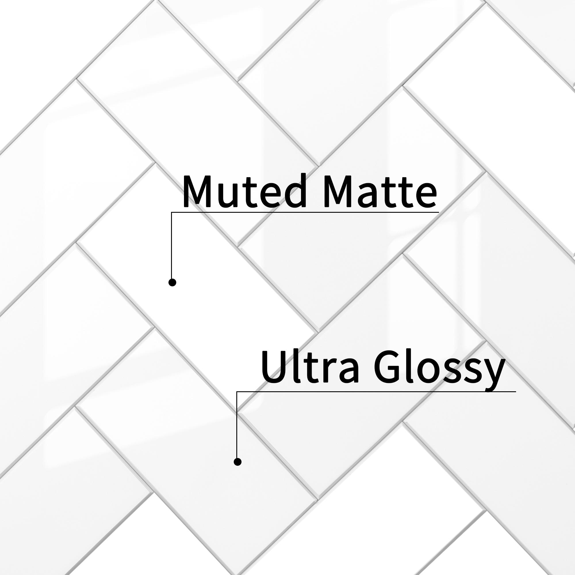 LuxySplash Drita 12-in x 18-in Ultra-Glossy Stone Composite Peel and Stick Wall Tile (3-sq. ft/ Carton)