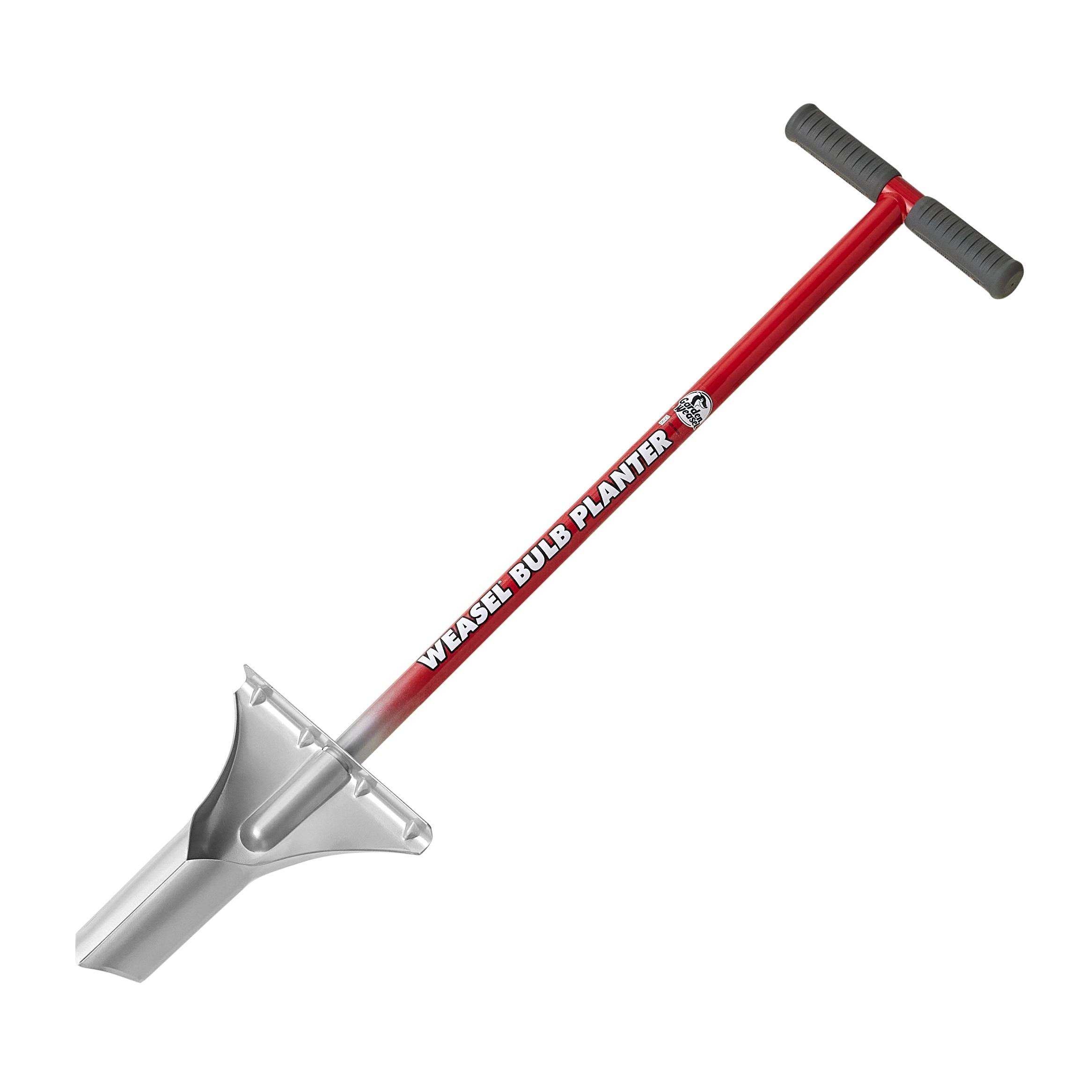 Red and Silver Carbon Steel Long Handle Bulb Planter