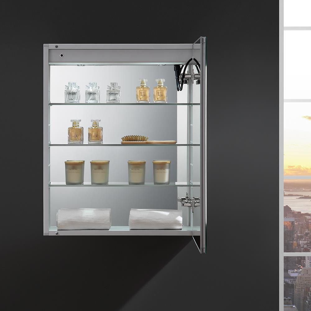 Fresca Tiempo 24" Right Modern Aluminum Bathroom Medicine Cabinet in Mirrored