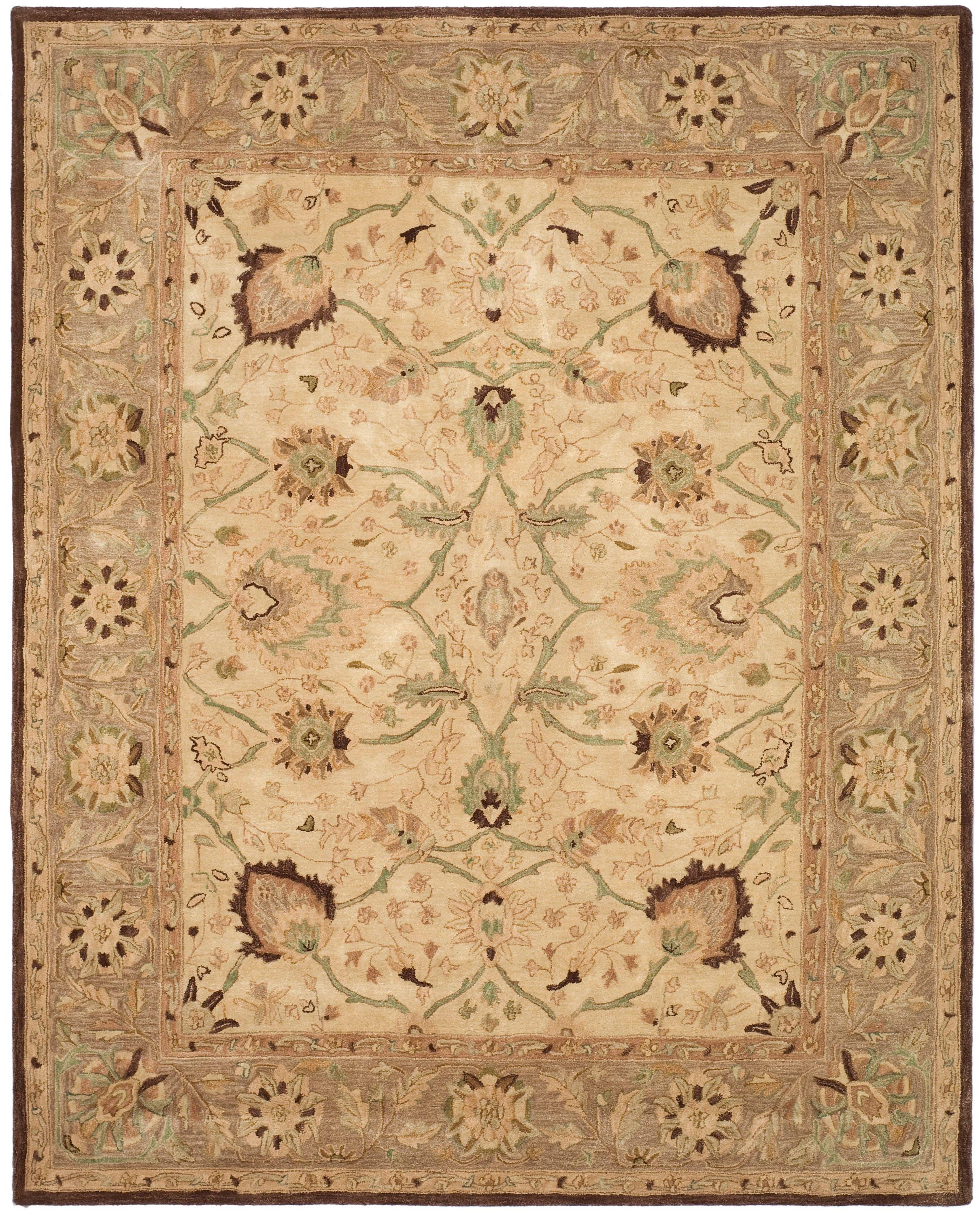 SAFAVIEH Anatolia Venice Traditional Wool Area Rug, Ivory/Brown, 8' x 10'