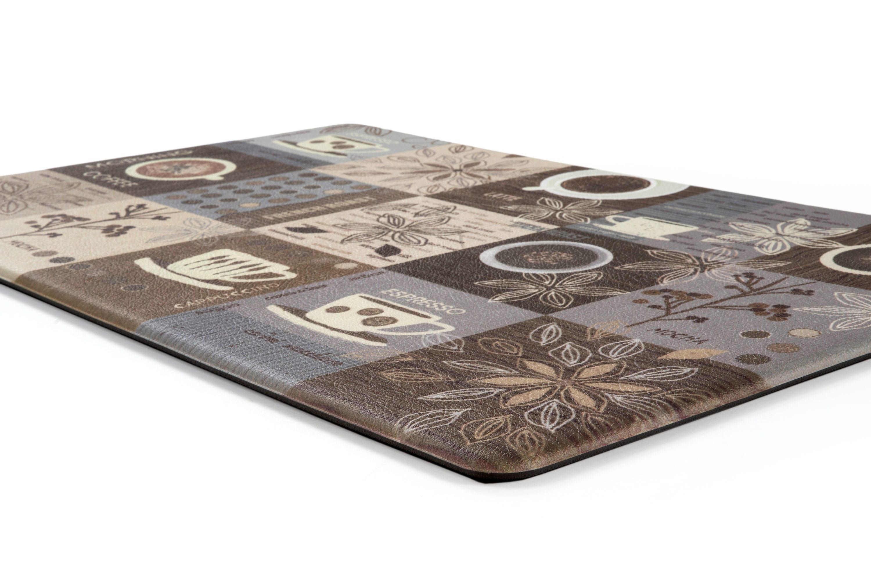 World Rug Gallery Coffee Kitchen Anti Fatigue Standing Mat - Brown 18"x30"