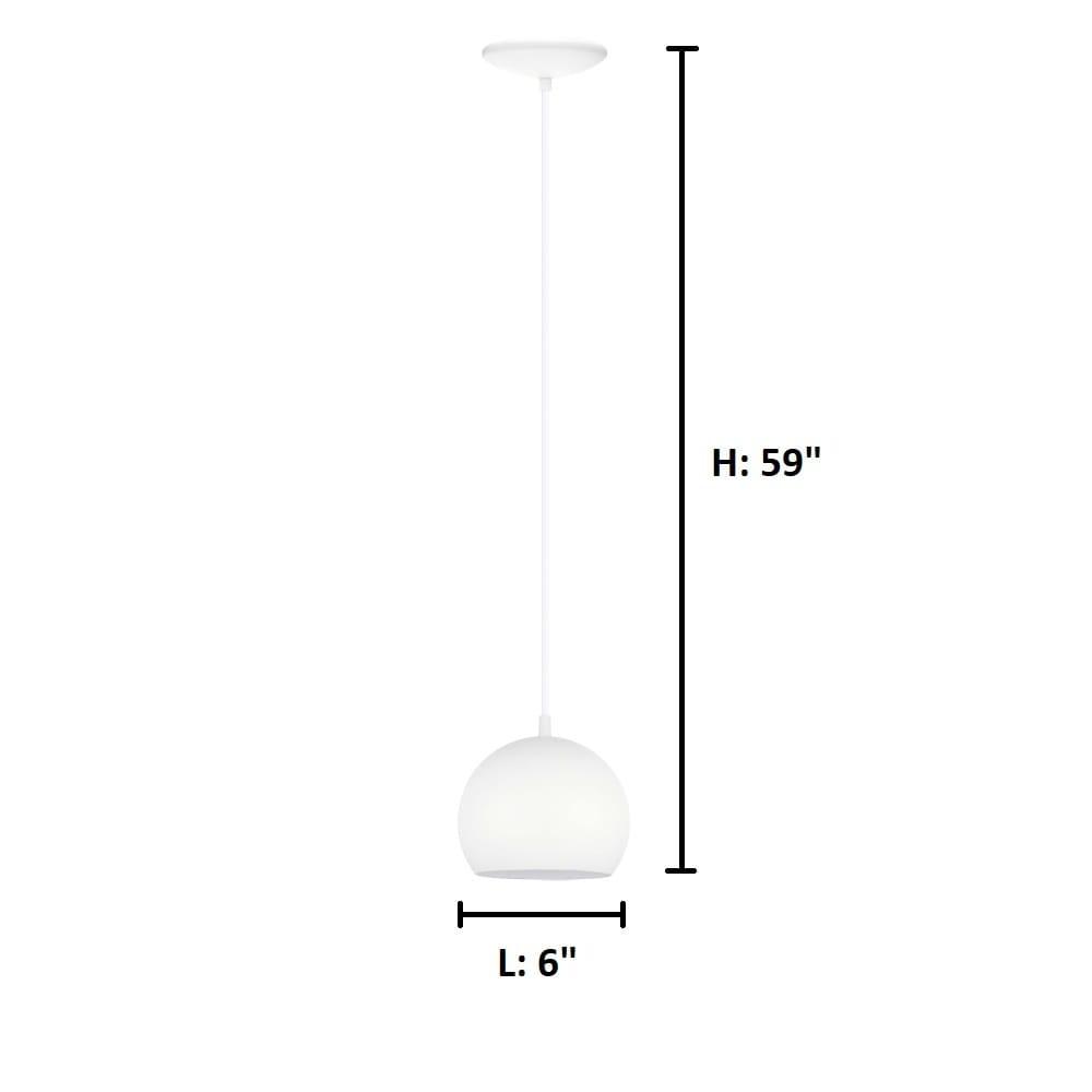 Mini White Crystal LED Globe Pendant Light with Brushed Nickel
