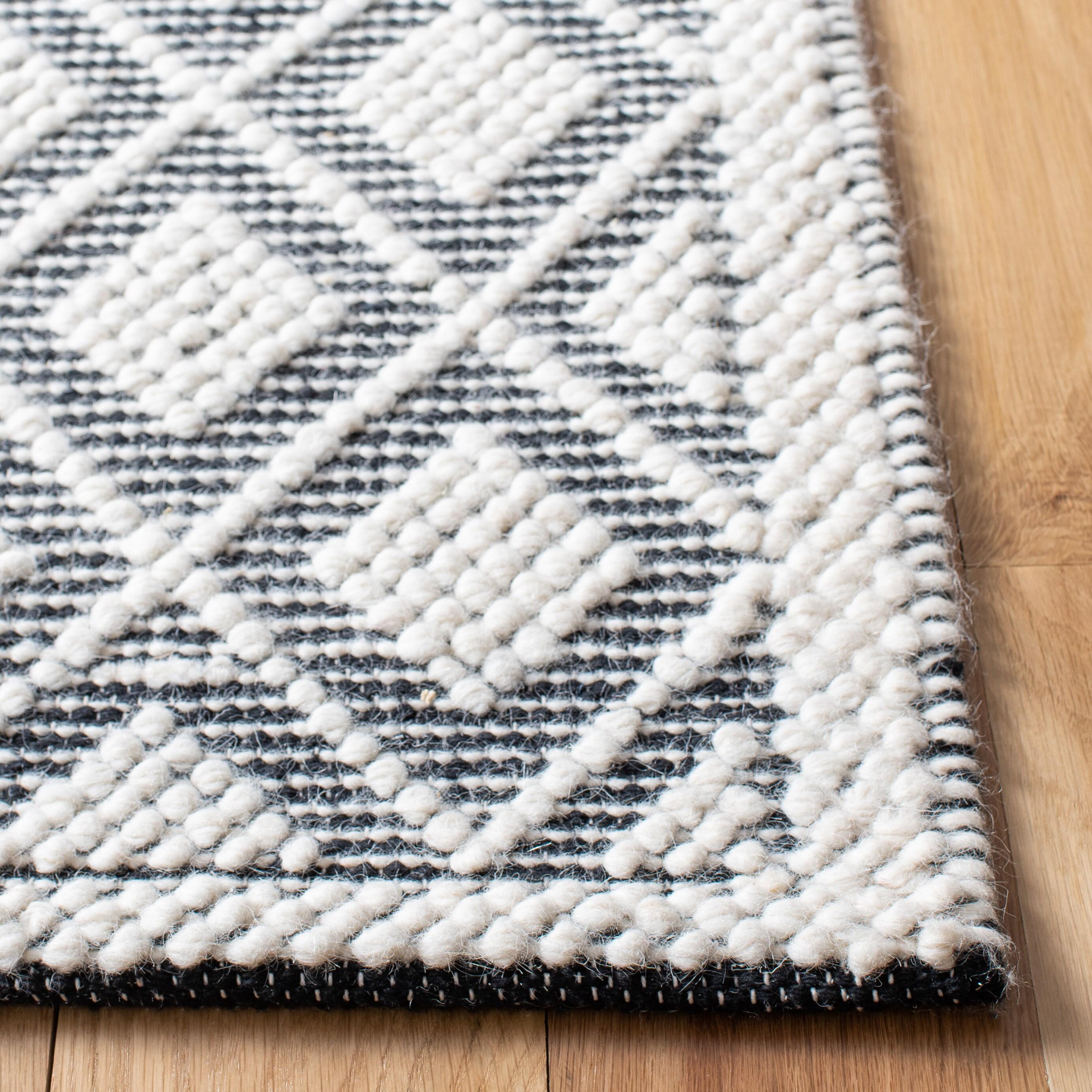 Natura NAT475 Hand Woven Area Rug - Ivory/Black - 6'x6' - Safavieh.