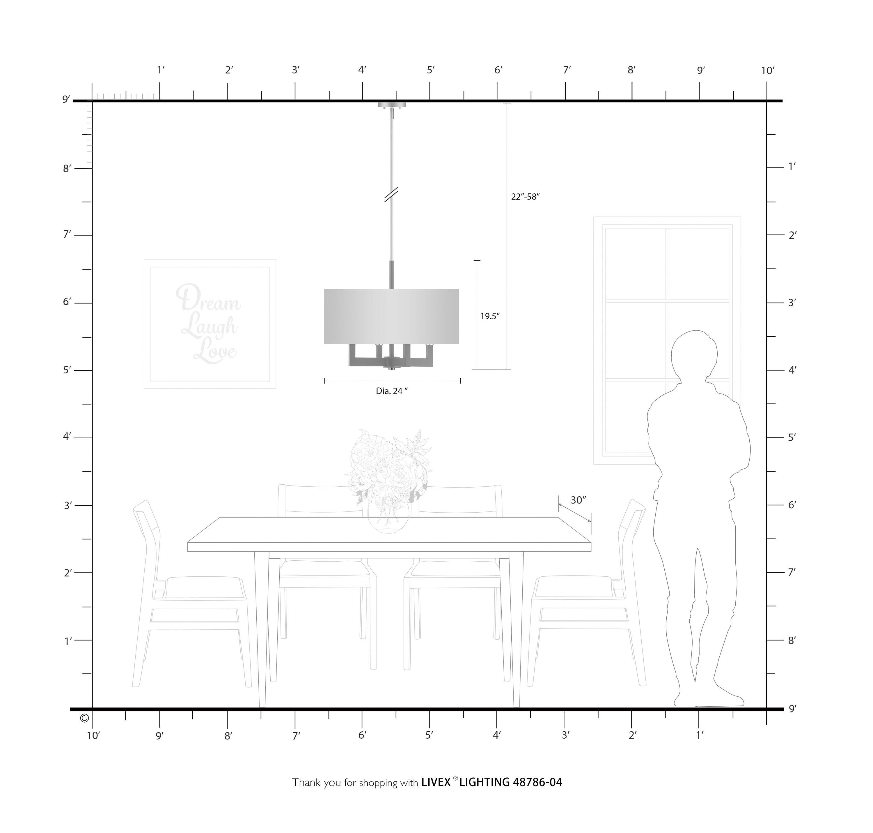 Livex Lighting Cresthaven 4 - Light Chandelier in  Black