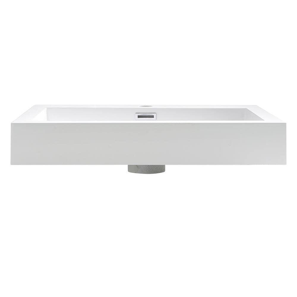 Fresca Nano 18.75'' White Plastic Rectangular Bathroom Sink with Overflow