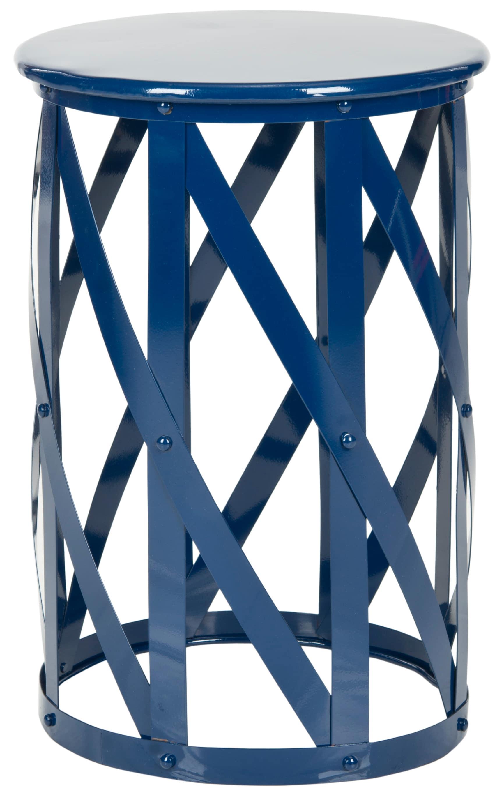Bertram Lattice Accent Table - Navy - Safavieh.