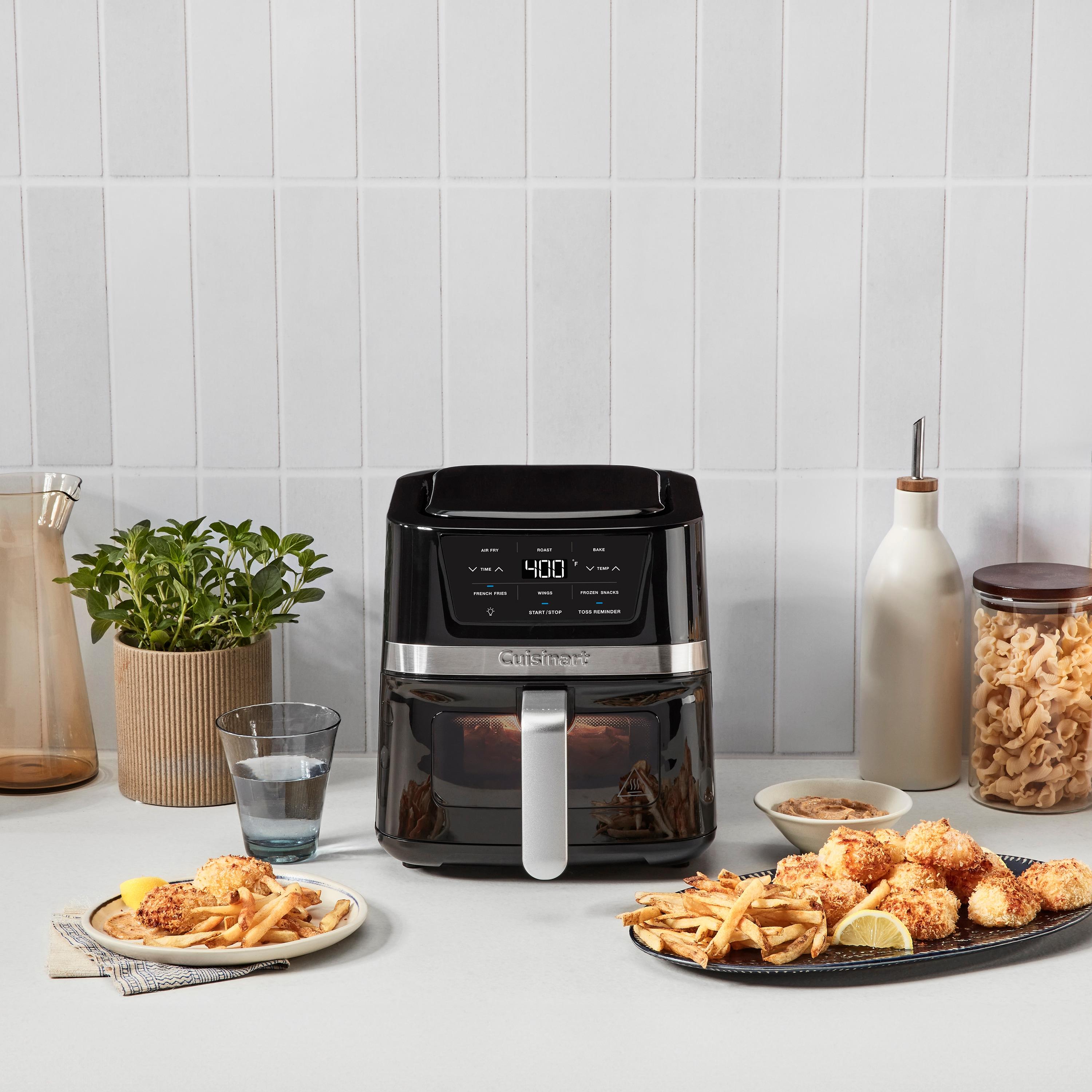 Cuisinart 2.6qt Basket Air Fryer Black/Stainless Steel Finish AIR-80: 1100W, Cool Touch Handle, Dishwasher-Safe Parts