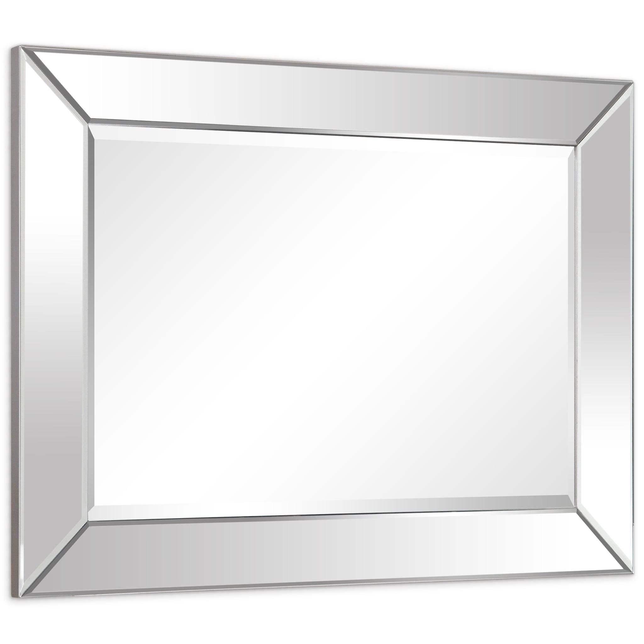 Empire Art Direct Modern Beveled Rectangular Wall Mirror,Bathroom,Bedroom,Living Room,Ready to Hang - 30 in. x 1.24 in. x 40 in.