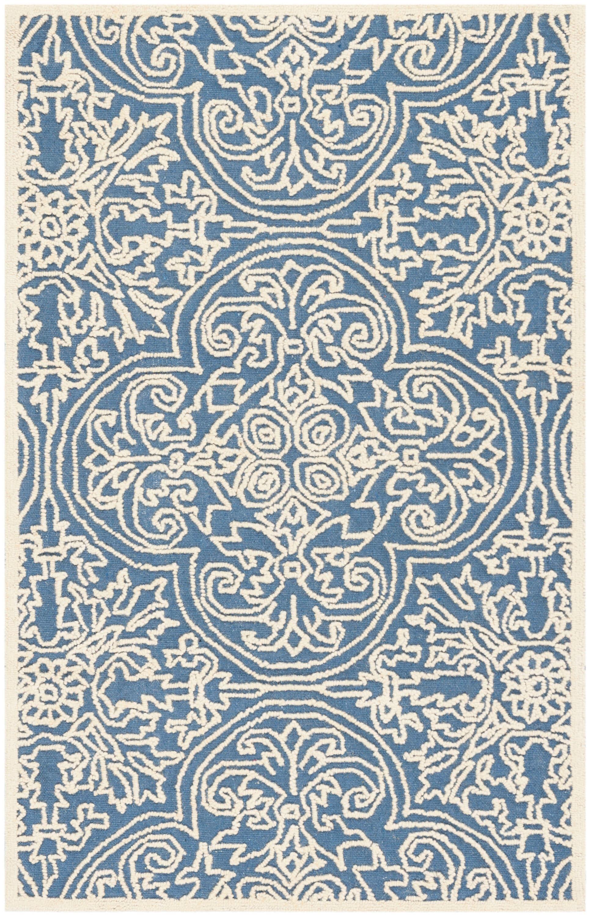 Trace TRC101 Hand Tufted Indoor Accent Rug - Blue/Ivory - 3'x5' - Safavieh