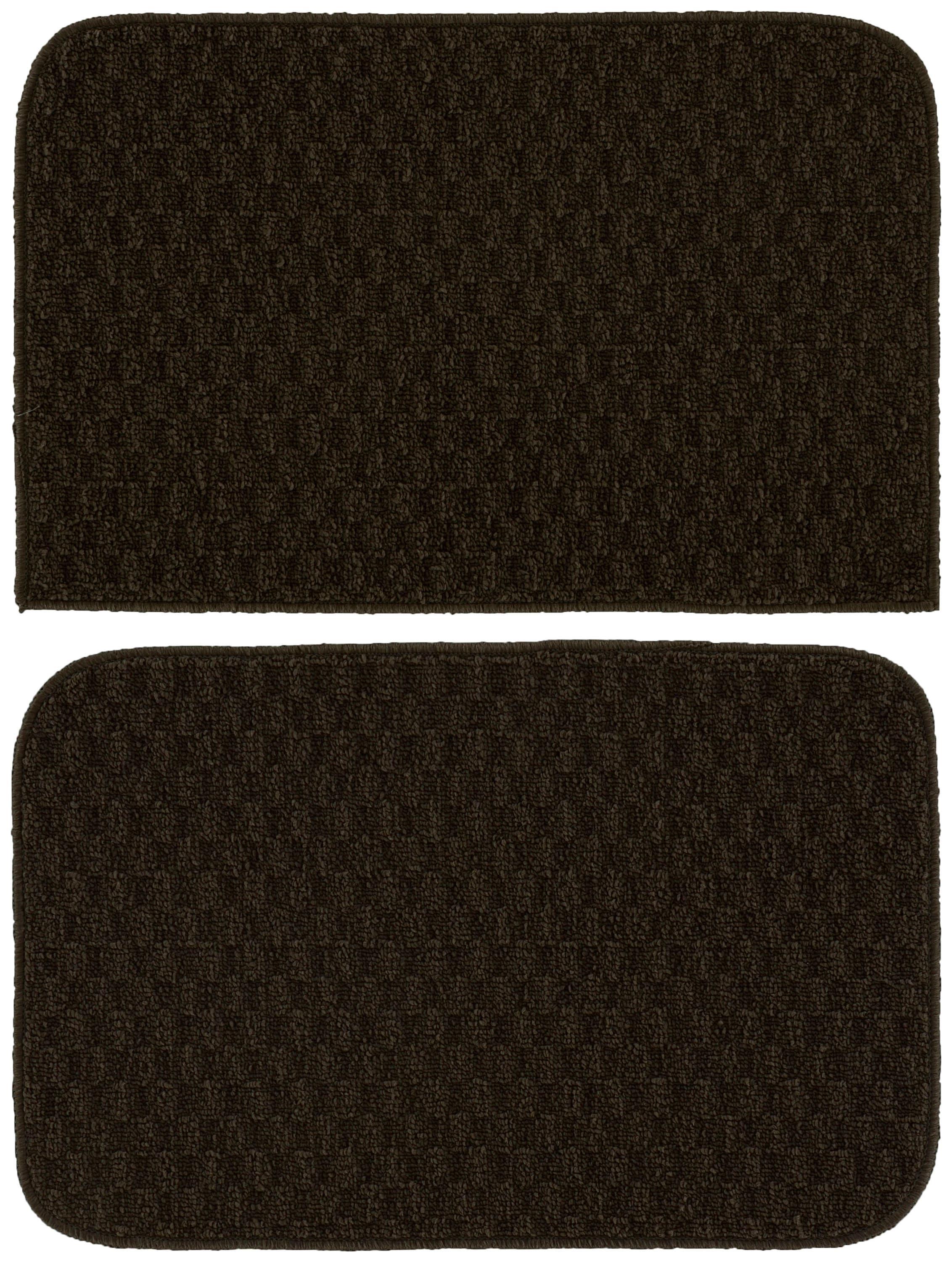 Garland Rug Town Square Mocha Kitchen Rug Set, 2 Piece Sliced Set (18"x28" Sliced, and 18"x28")
