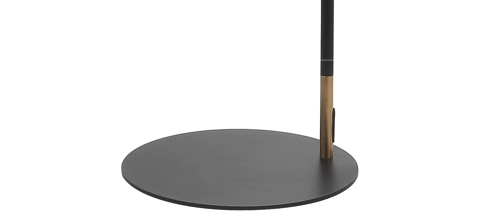 Apollo 61" Modern Metal LED Task Floor Lamp, Black/Brass Gold