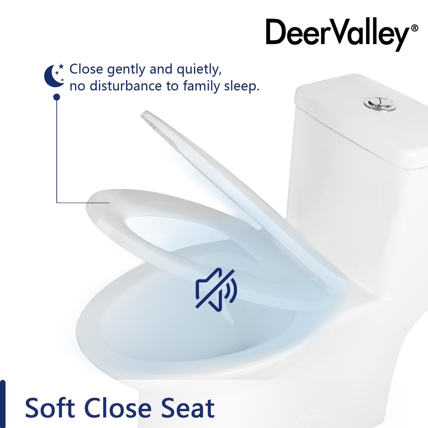 DeerValley Symmetry Dual Flush Elongated One-Piece Toilet Standard Toilet with Comfort Seat Height