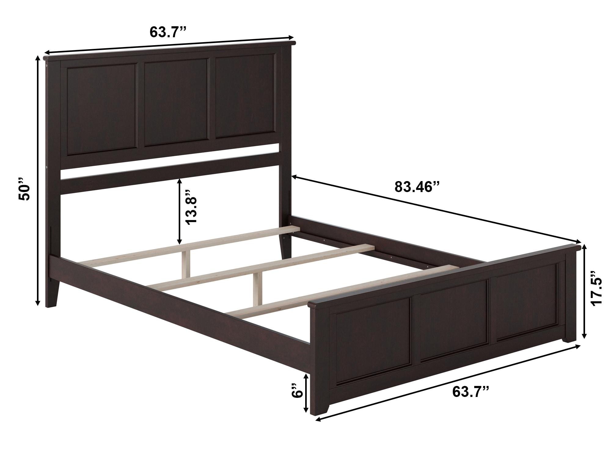 Madison Solid Wood Low Profile Platform Bed with Matching Footboard