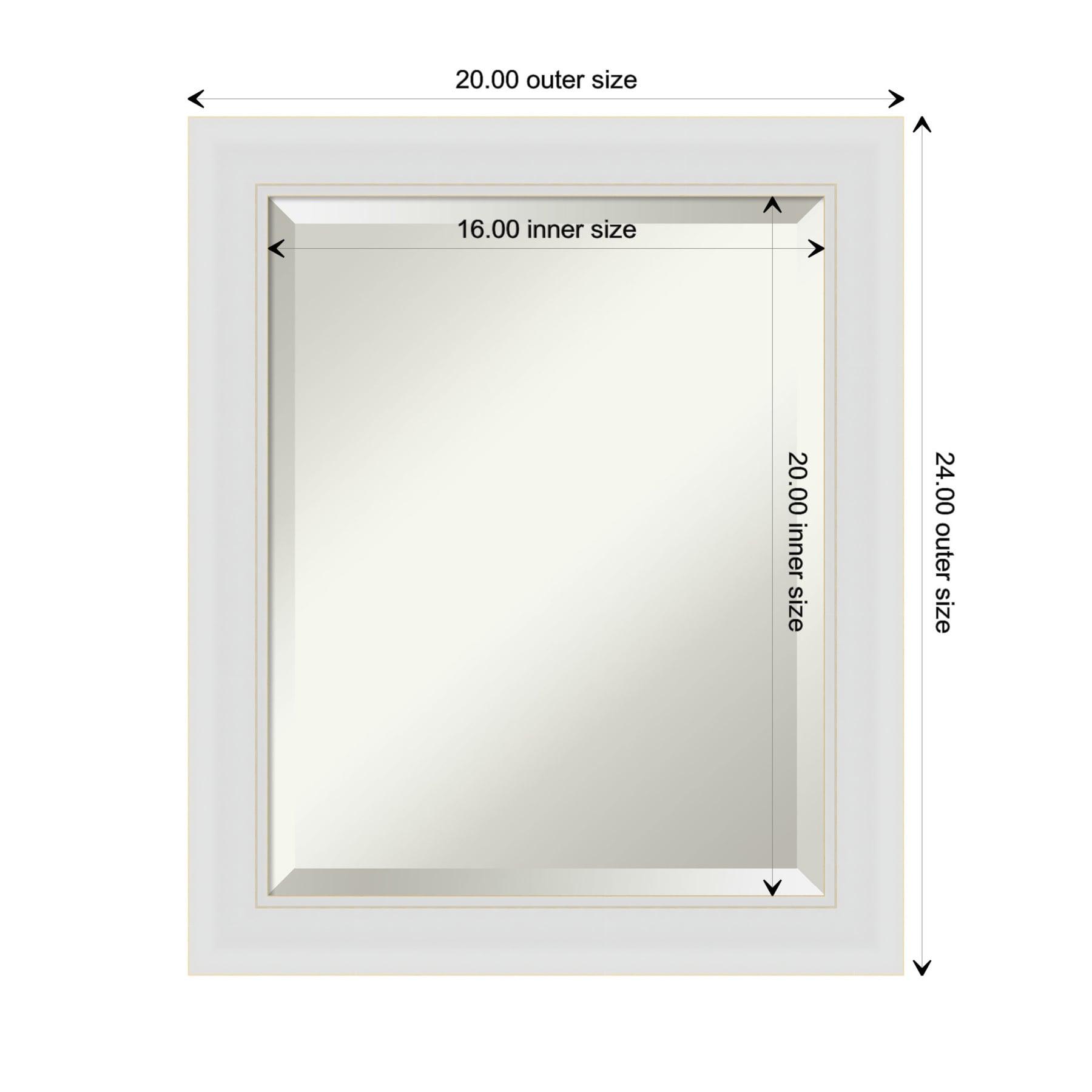 20" x 24" Flair Framed Bathroom Vanity Wall Mirror Soft White - Amanti Art: Modern Rectangle, Satin Finish, No Assembly Required