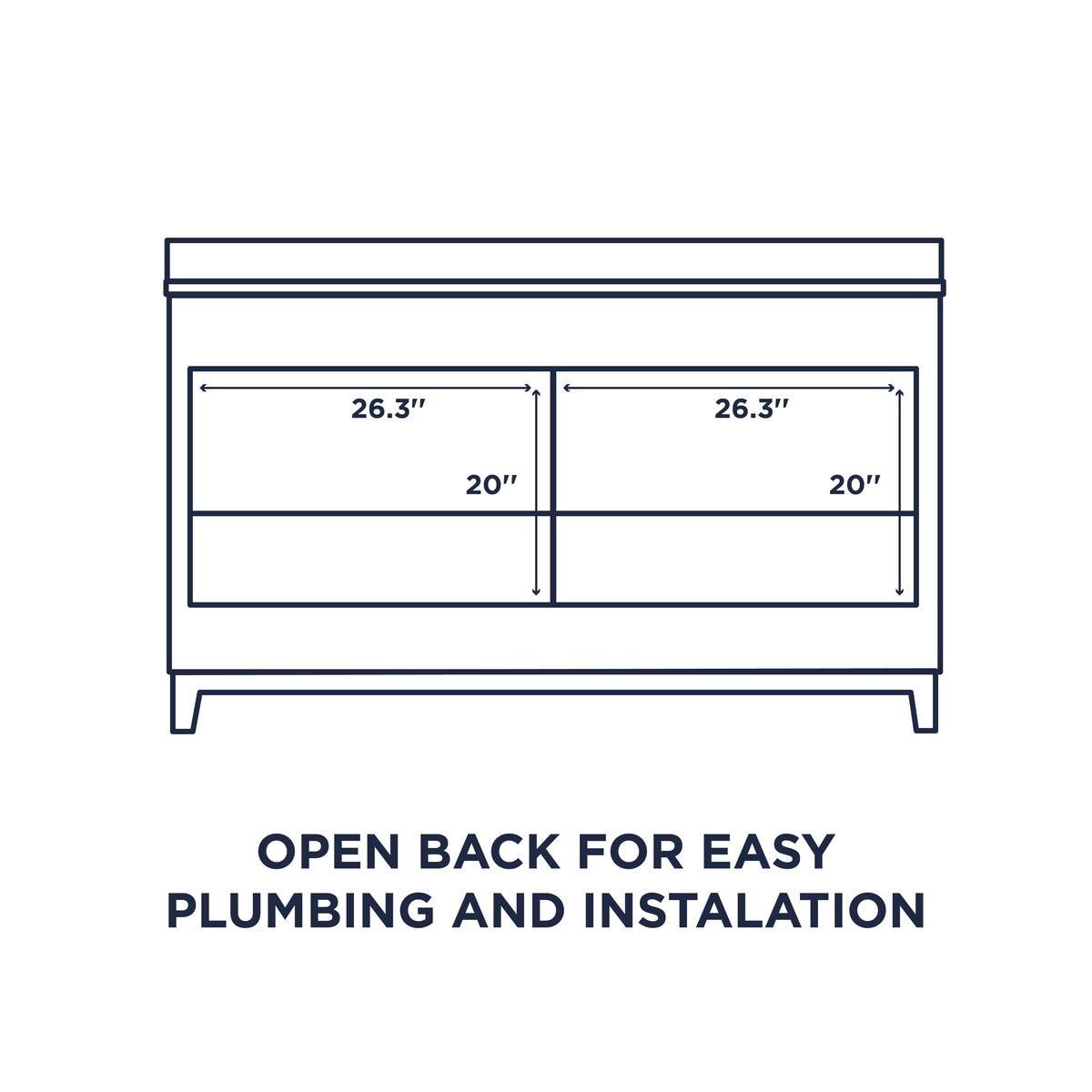 60'' Double Bathroom Vanity with Engineered Quartz Top