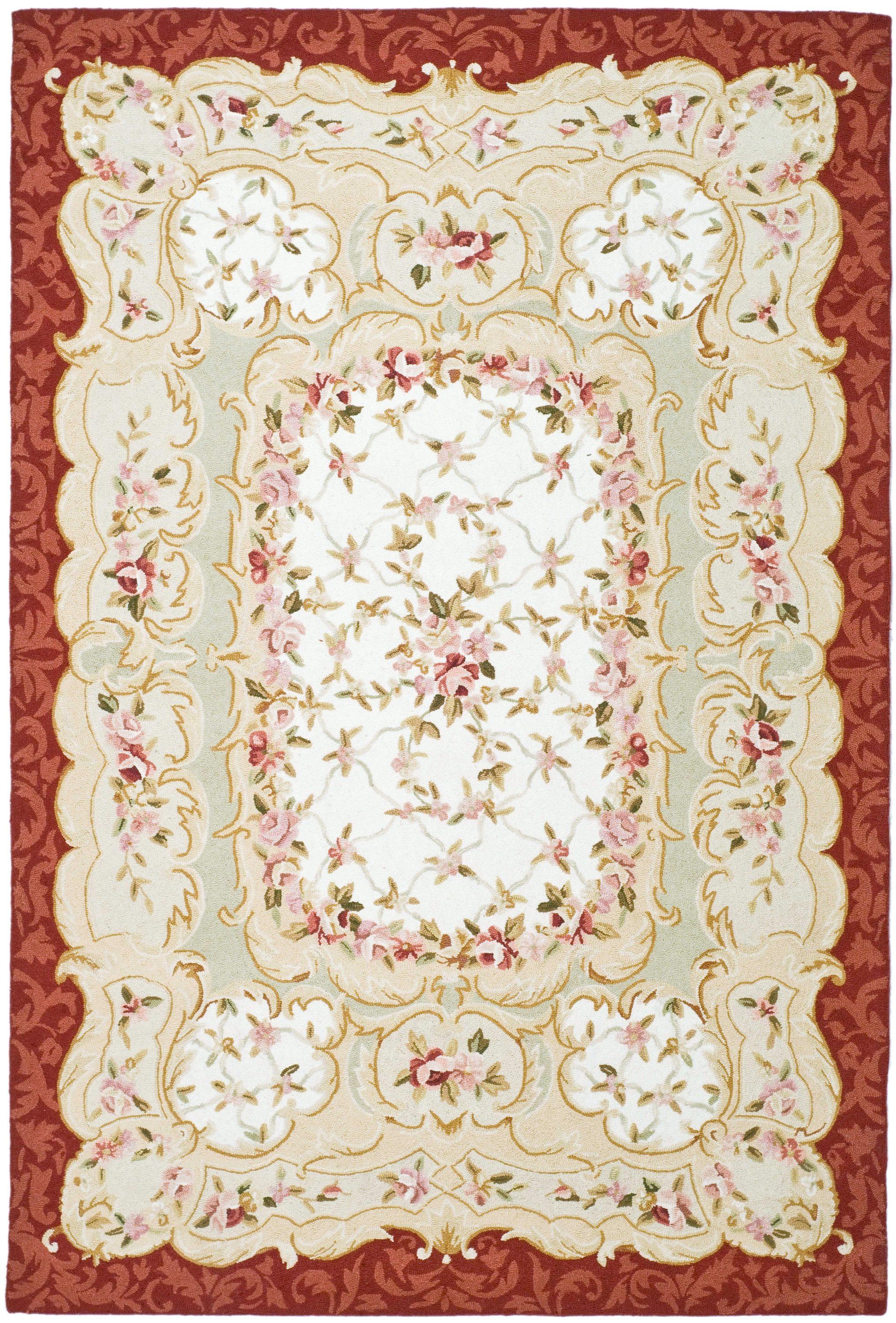 Chelsea HK73 Handmade Area Rug - 6'x9' - Ivory/Burgundy - Safavieh