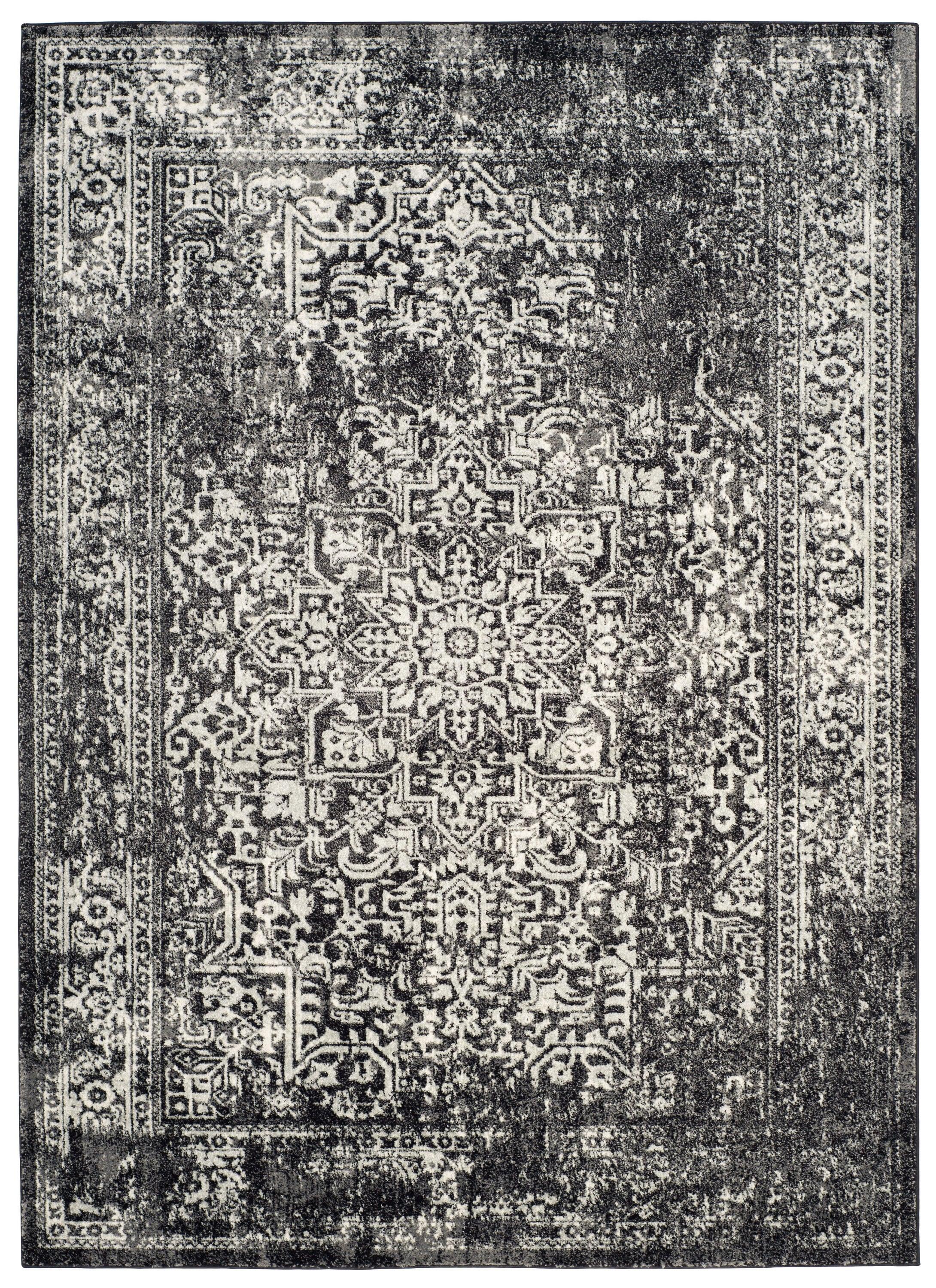 Evoke EVK256 Power Loomed Area Rug - Black/Grey - 6'7"x9' - Safavieh.