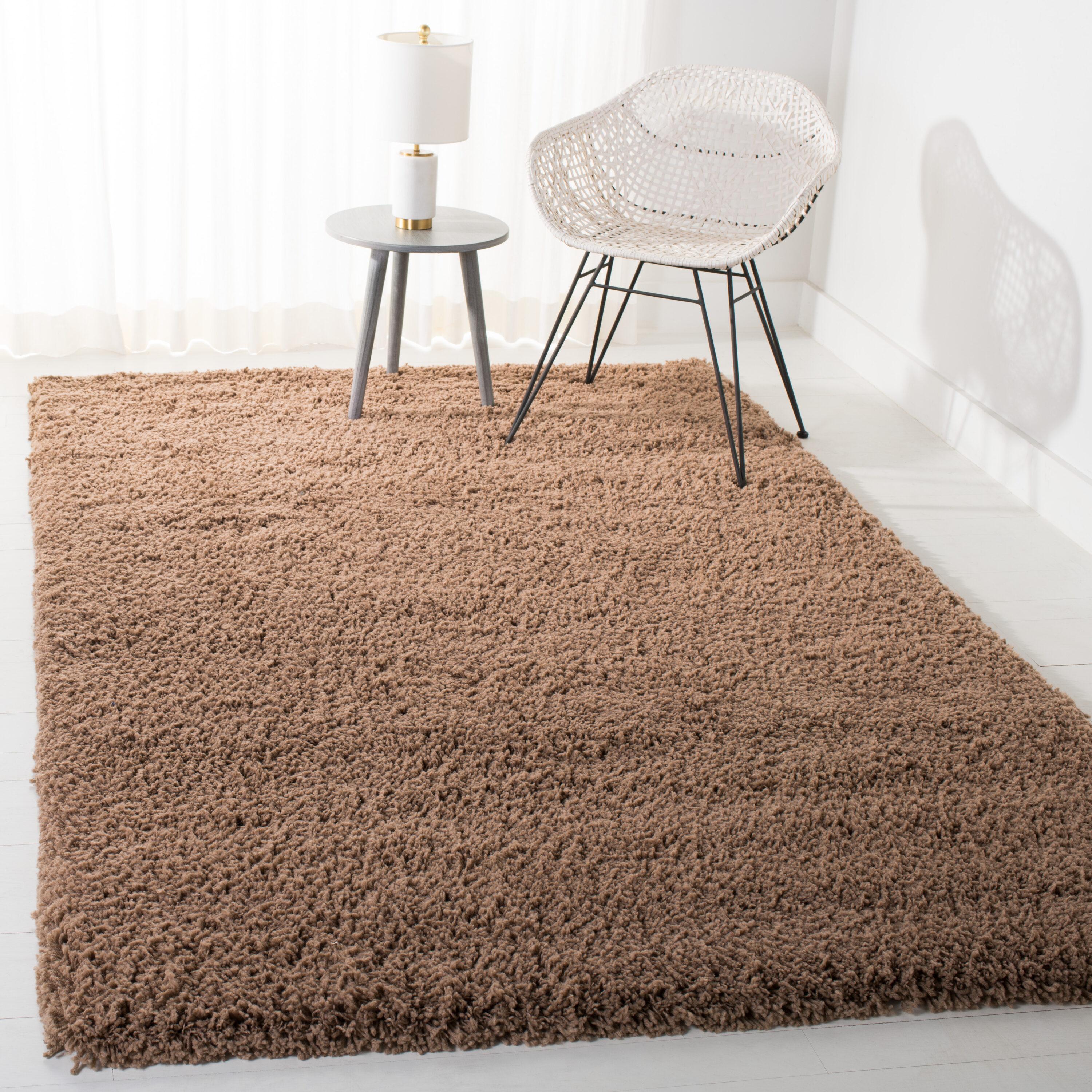SAFAVIEH Harvey Solid Plush Shag Area Rug, Taupe, 3' x 5'