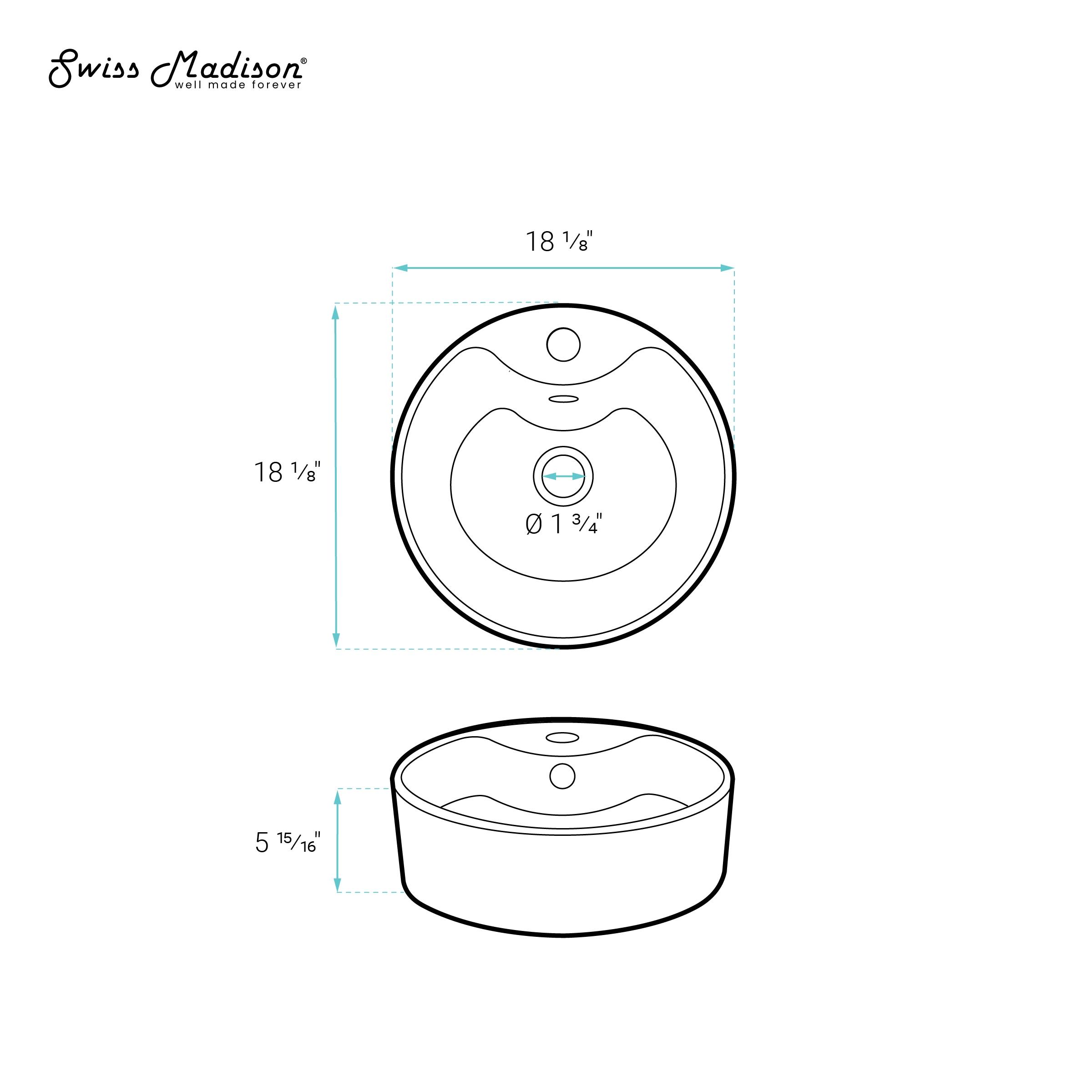 Trocadéro Round Vessel Sink with Faucet Mount