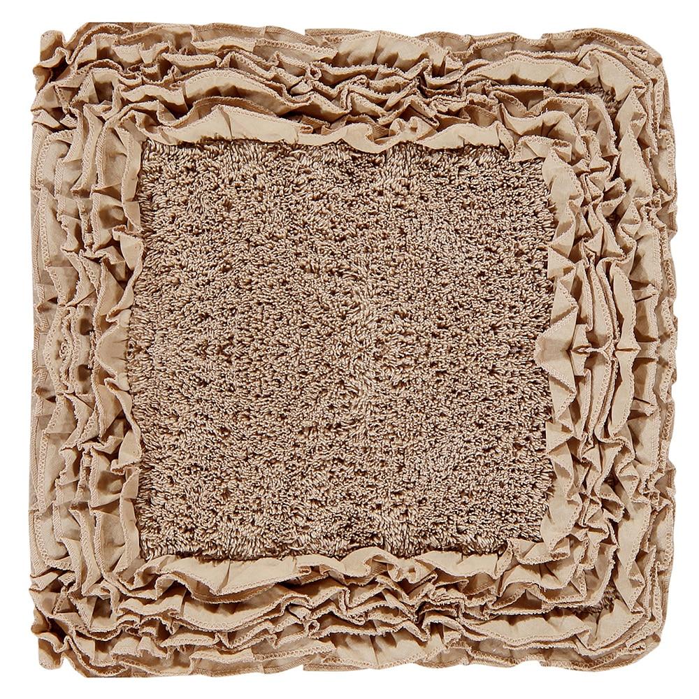 Better Trends Shaggy Boader 100% Cotton Tufted Non- Slip Backing Bath Rug 20" x 60" Runner - Beige