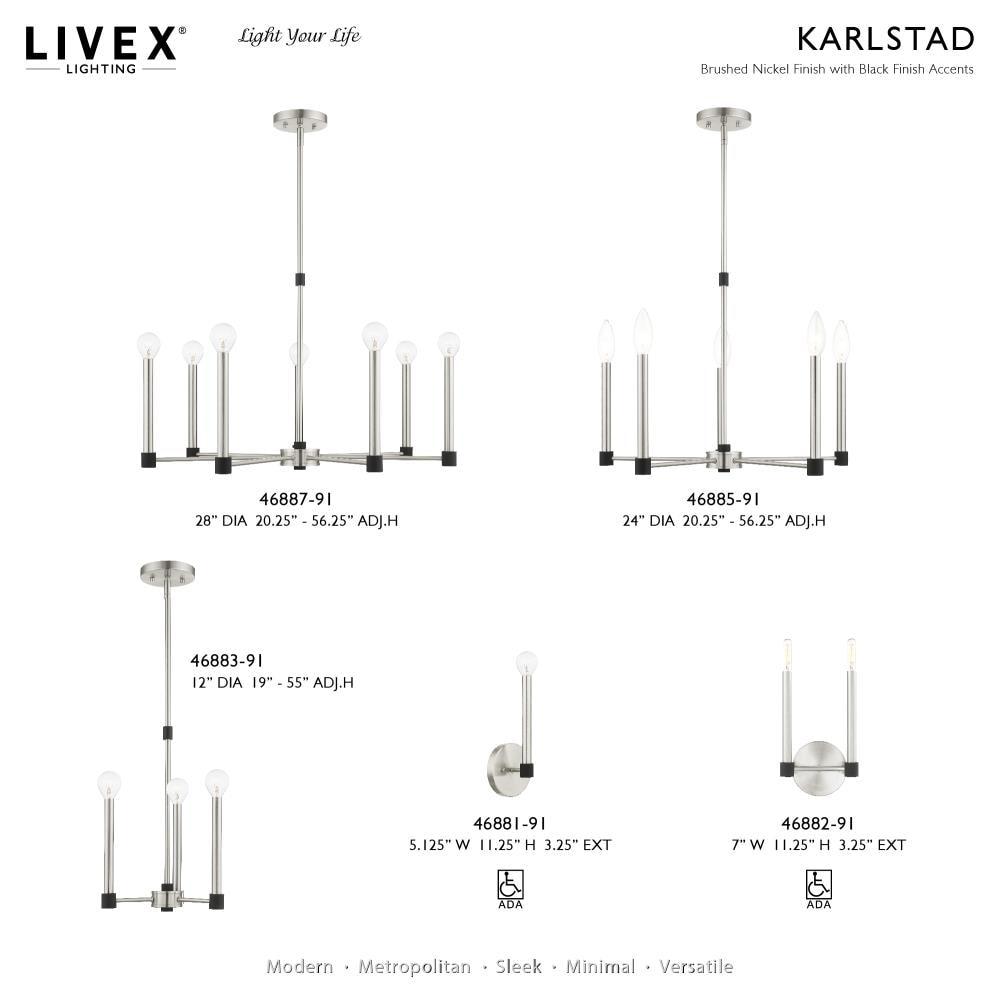 Livex Lighting Karlstad 3 - Light Chandelier in  Brushed Nickel