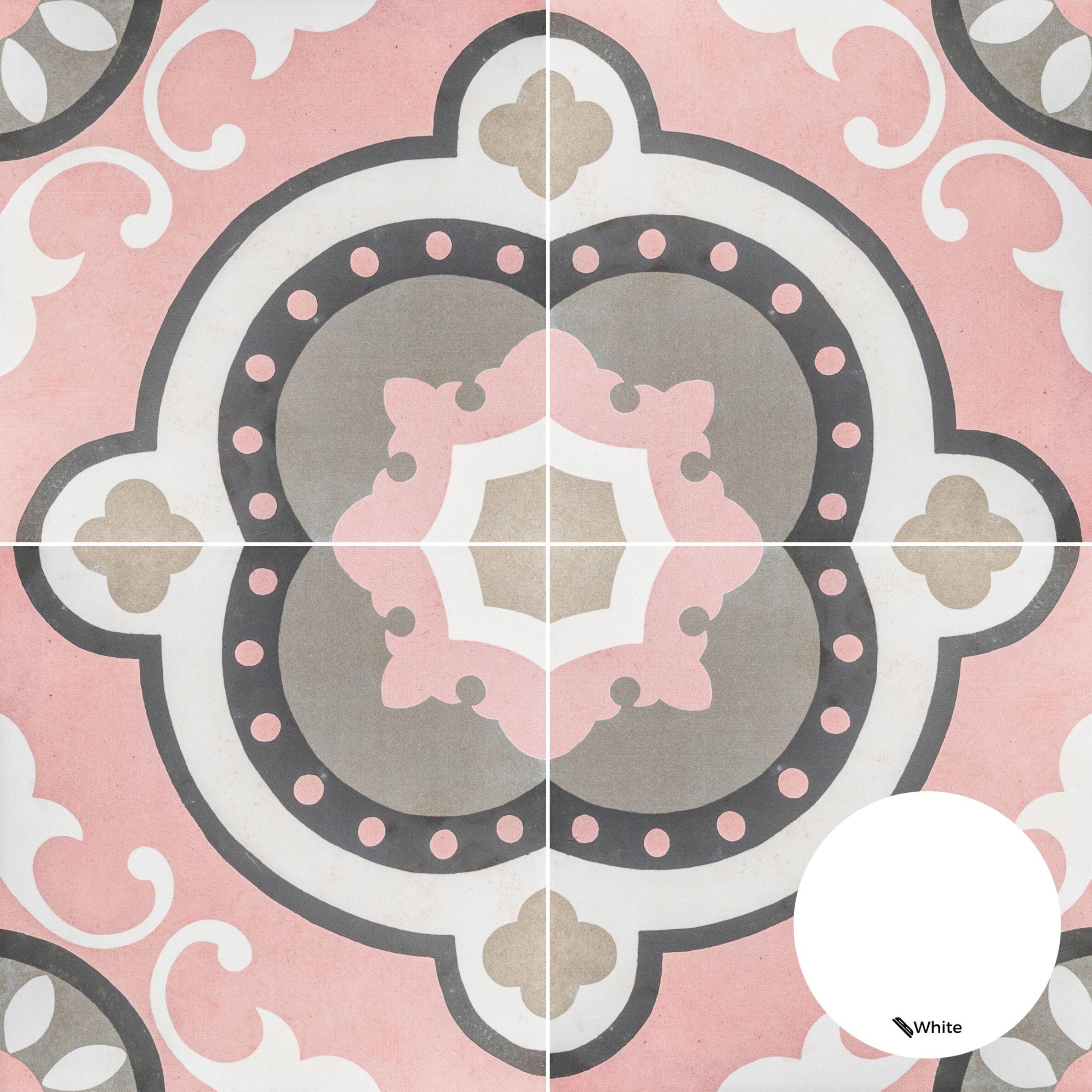 The Tile Life Art Deco Pink 8x8 Porcelain Floor and Wall Tile - 8x8 Sample