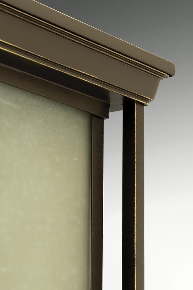 Progress Lighting Endicott 1-Light Outdoor Wall Lantern in Antique Bronze with Linen Glass Shade