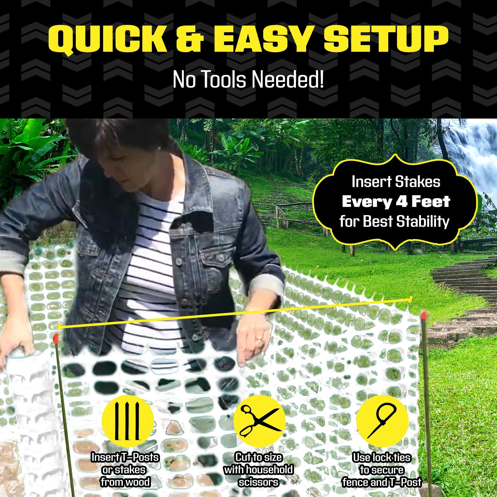 BOEN 4' x 50' White Temporary Fencing, Mesh Snow Fence, Plastic, Safety Garden Netting, Above Ground Barrier, for Deer, Kids, Swimming Pool, Silt, Lawn, Rabbits, Poultry, Dogs