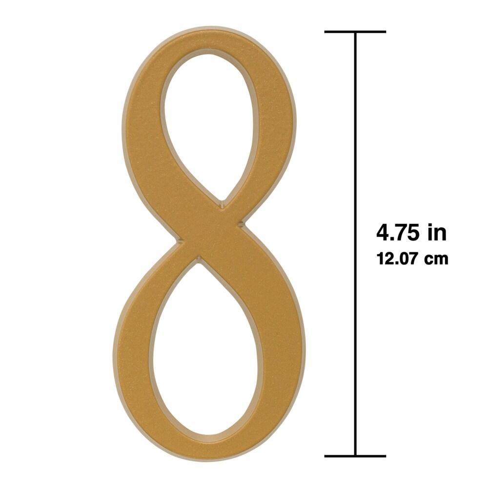 Satin Brass Die Cast Metal House Number 8 Sticker