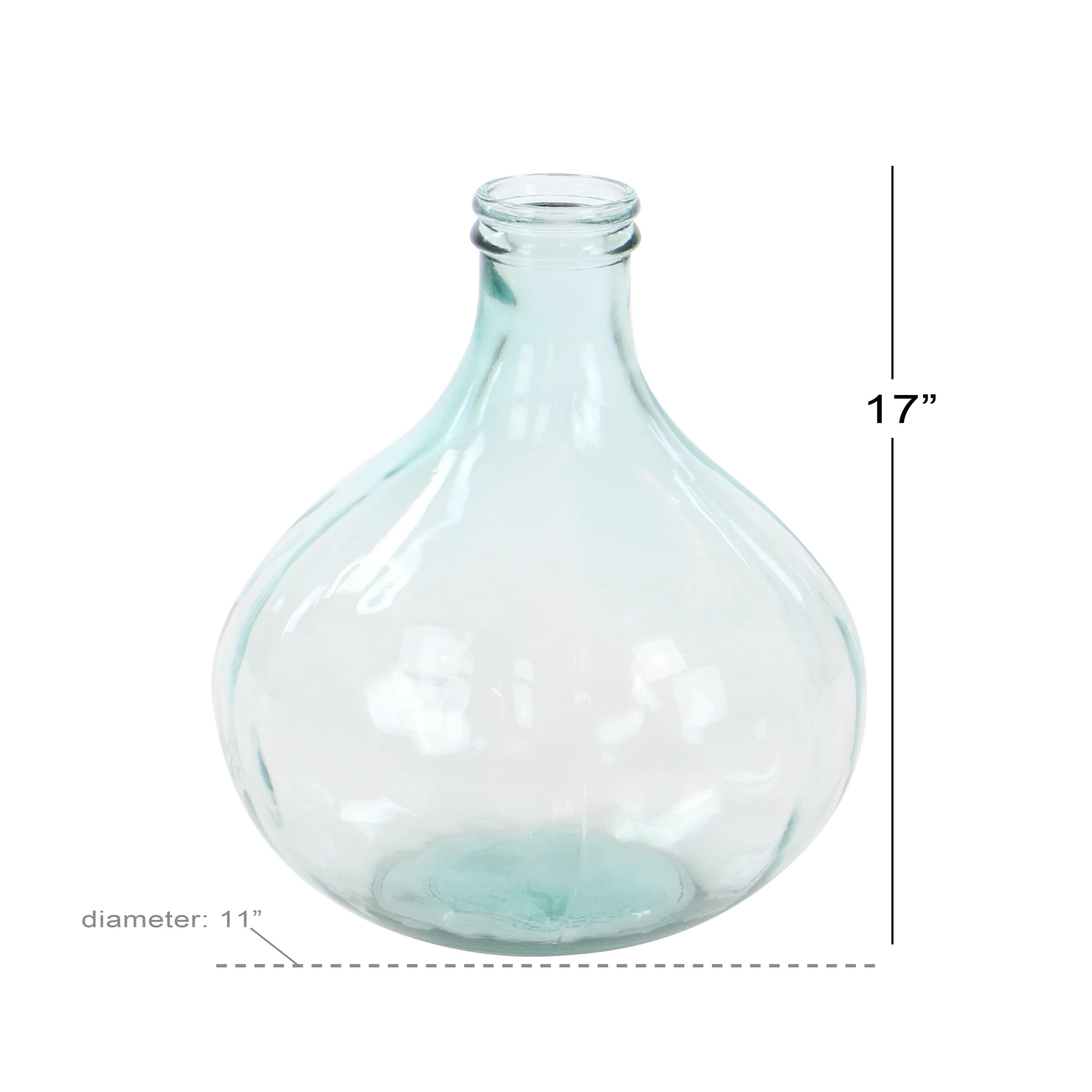 DecMode 17" Spanish Blue Recycled Glass Vase