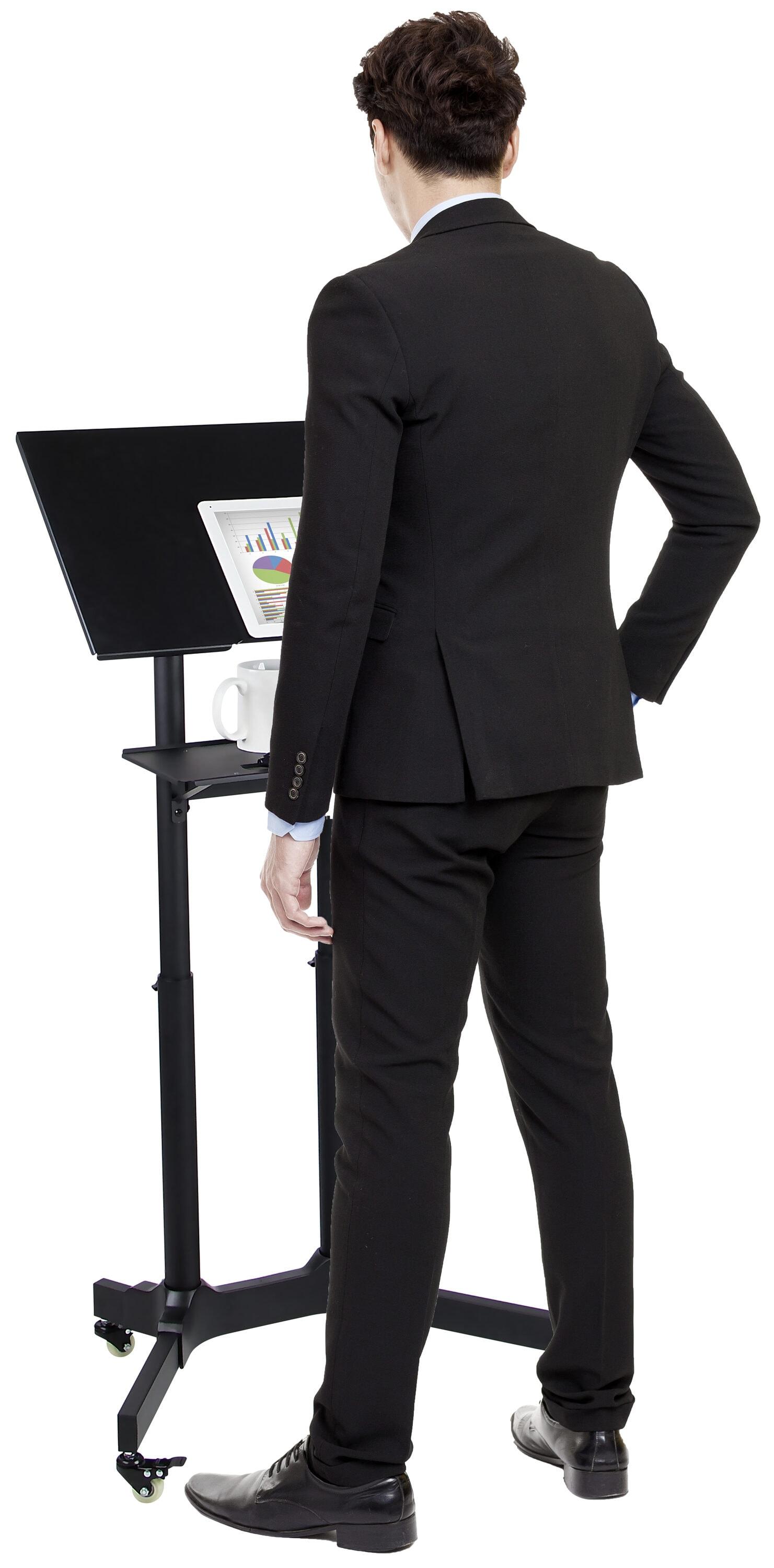 Mount-It! Mobile Standing Height Desk, Portable Podium and Rolling Presentation Lectern