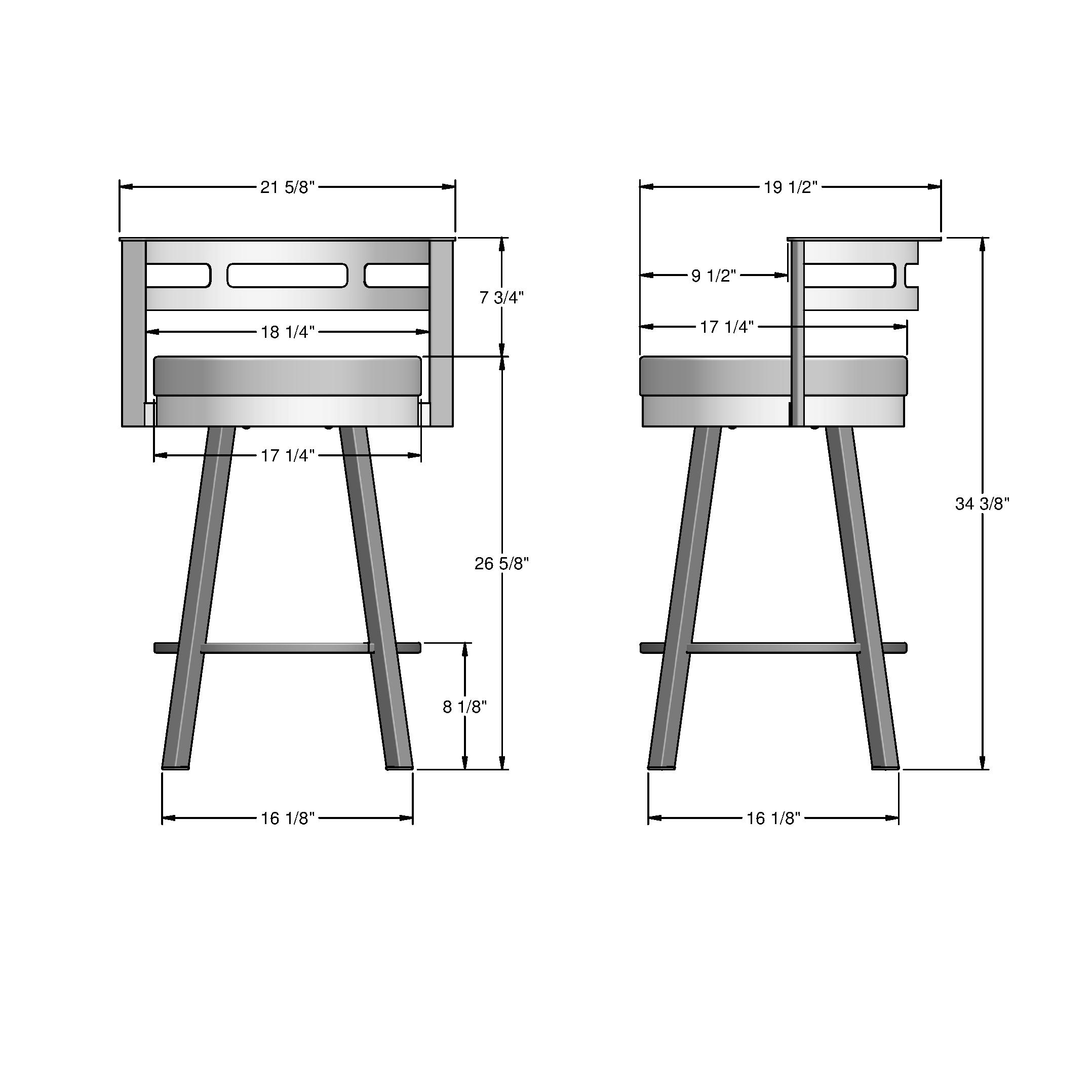 Amisco Render Upholstered Counter Height Barstool: Faux Leather, Steel Frame, Fixed Height