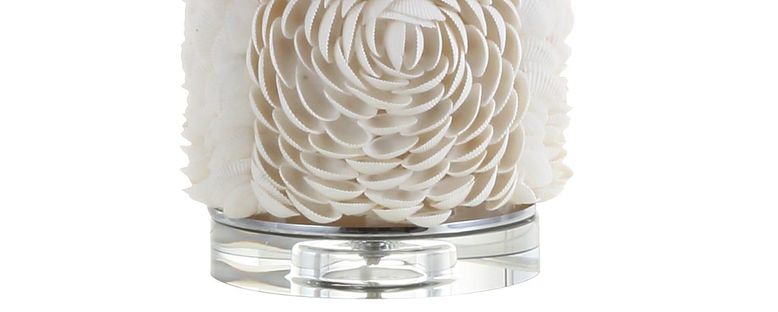 JONATHAN Y Rosette 28.5" Seashell/Resin/Crystal LED Table Lamp, Cream