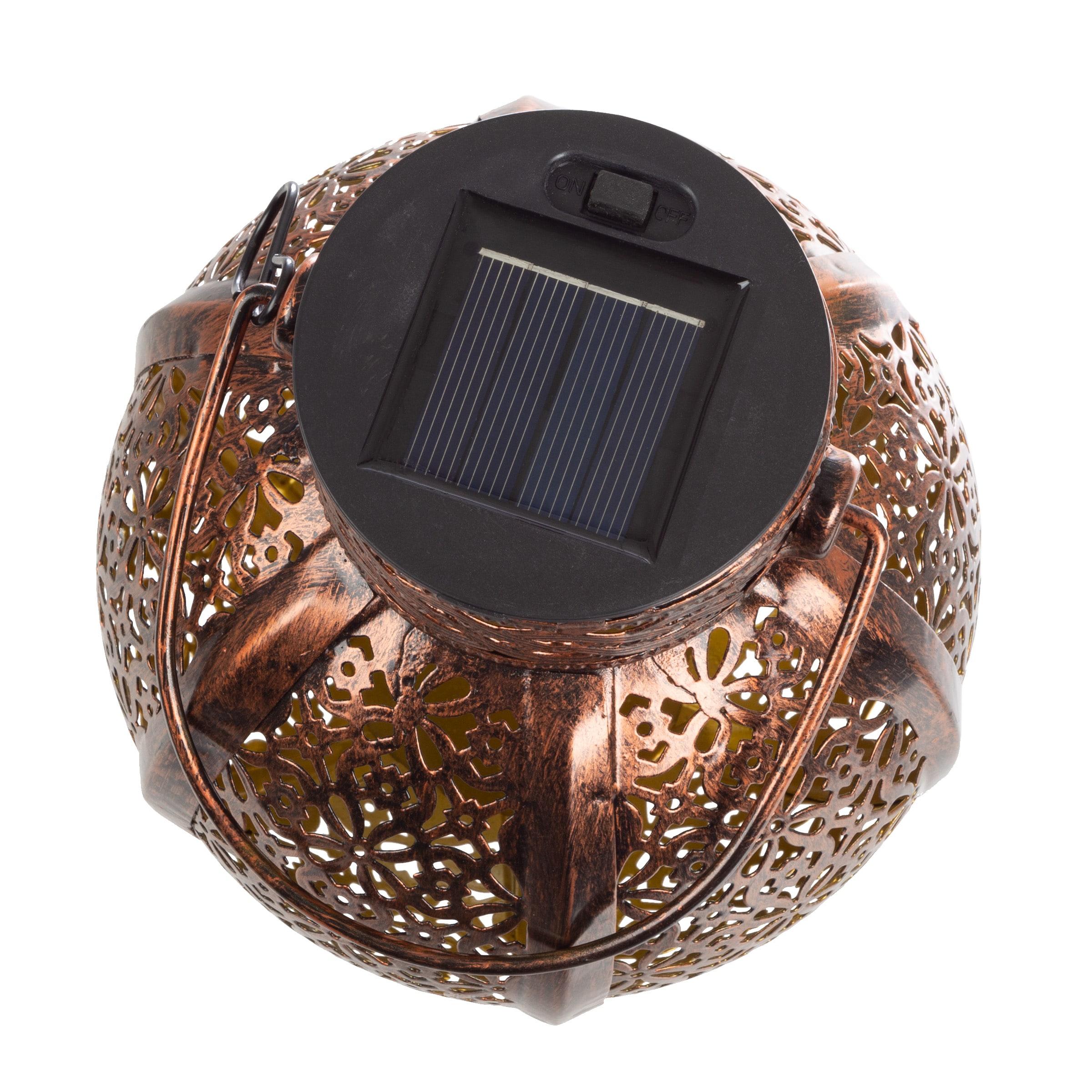 Pure Garden 2 Solar Outdoor Lights - Hanging Or Tabletop Rechargeable LED Lantern With Hooks- Outdoor Decor (Set of 2)