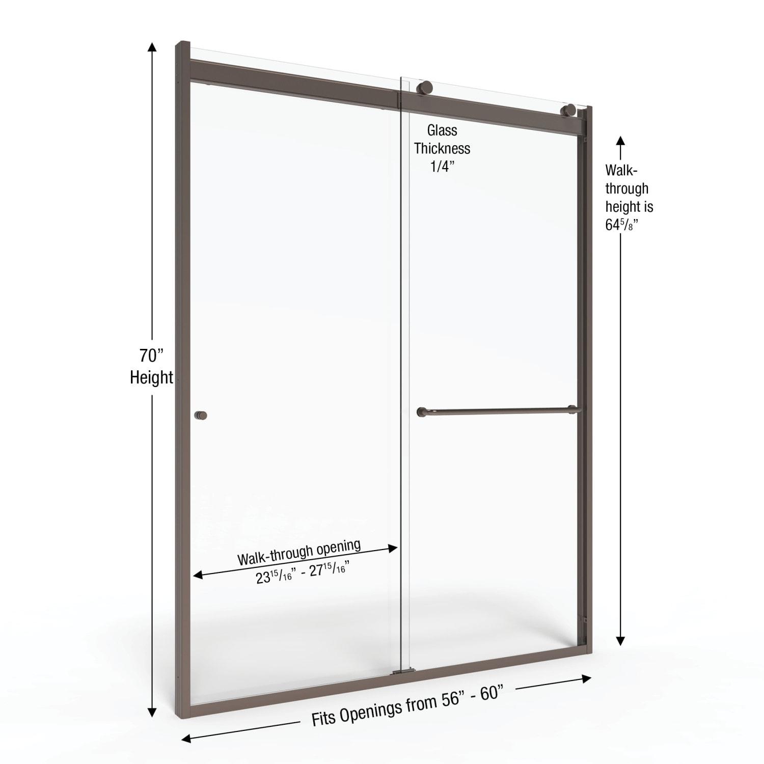 Rotolo 60" W x 70" H Semi-Frameless Shower Door