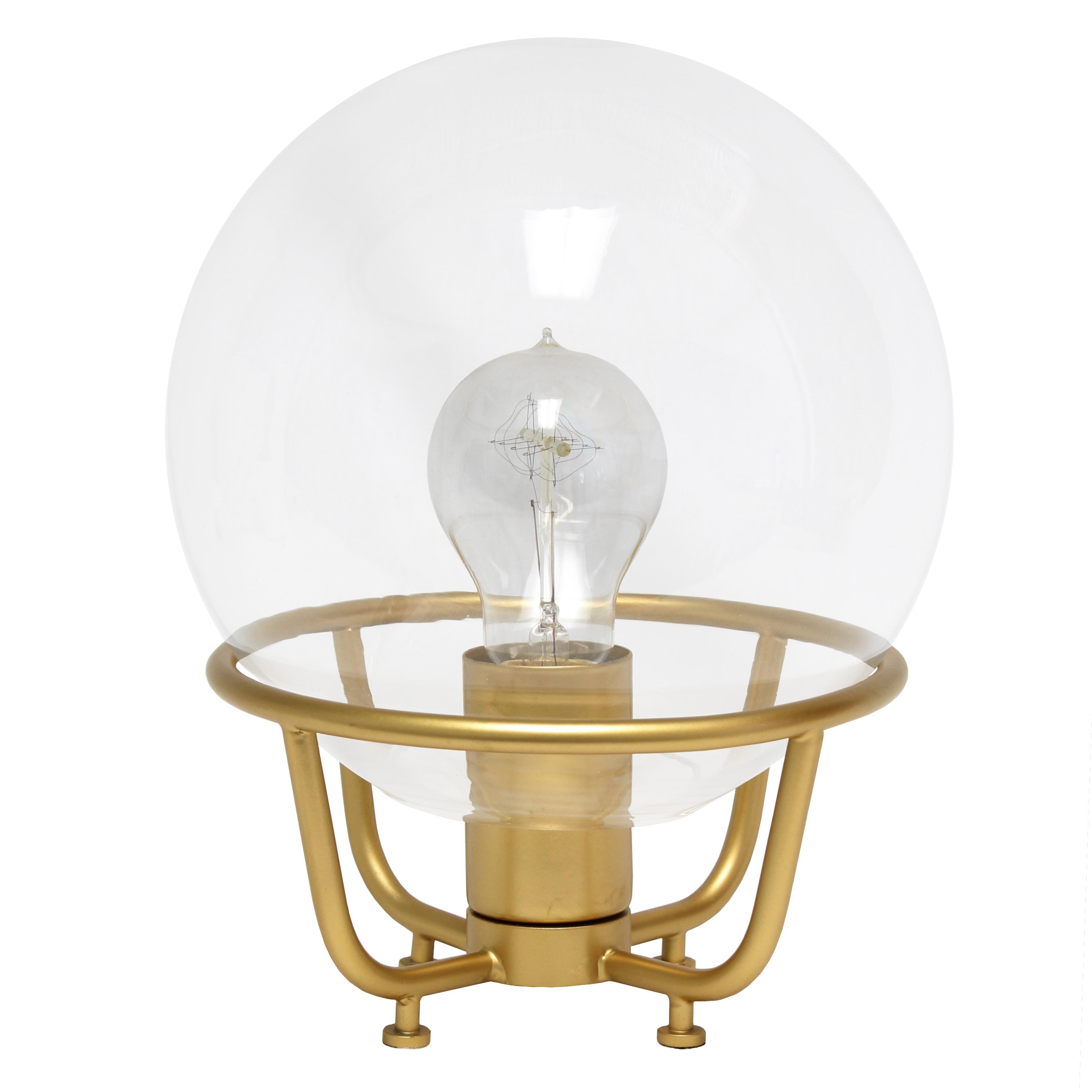 Old World Globe Glass Table Lamp Matte Gold - Lalia Home: Small, Industrial Look, No Assembly Required