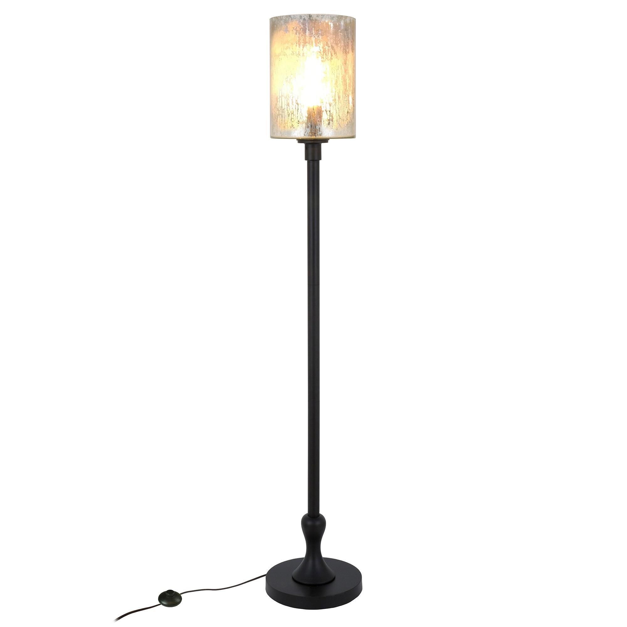 Numit 68" Blackened Bronze Floor Lamp with Mercury Glass Shade