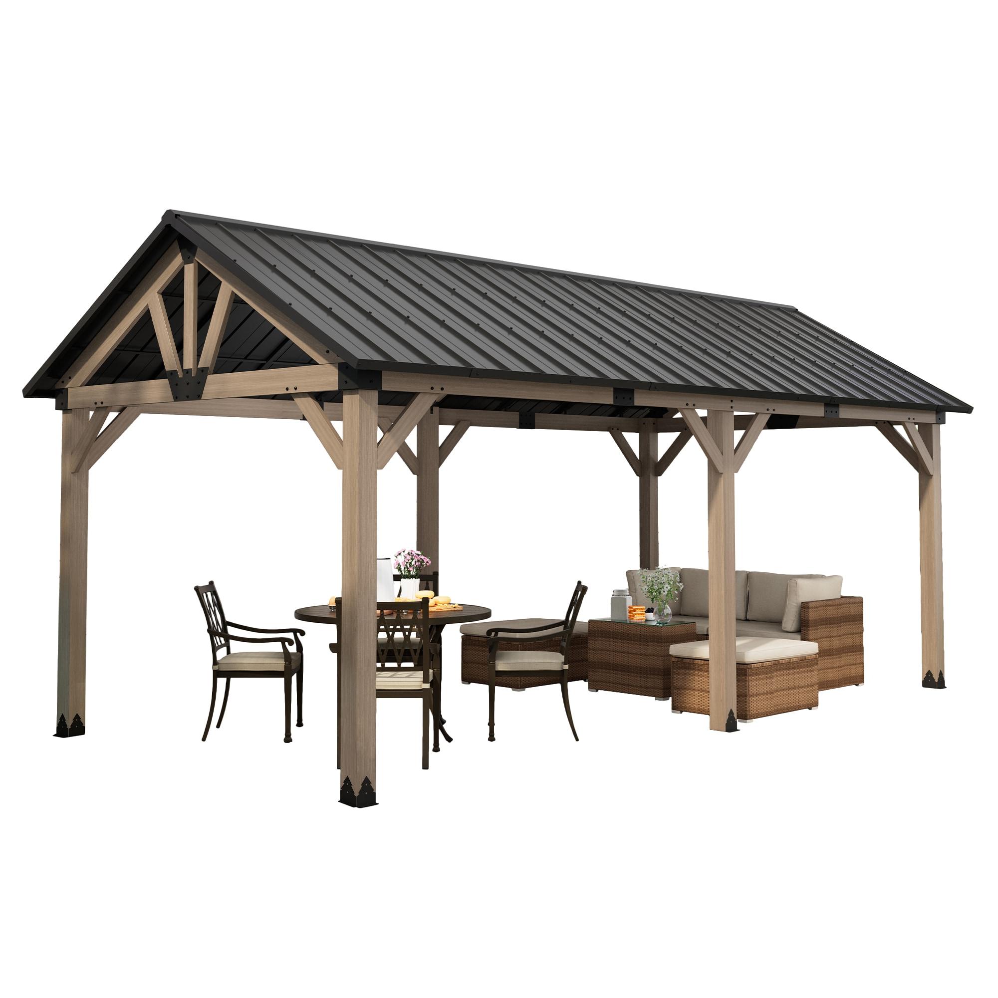 mondawe Greenwich 20 Ft. W x 12 Ft. D Solid Wood Patio Gazebo