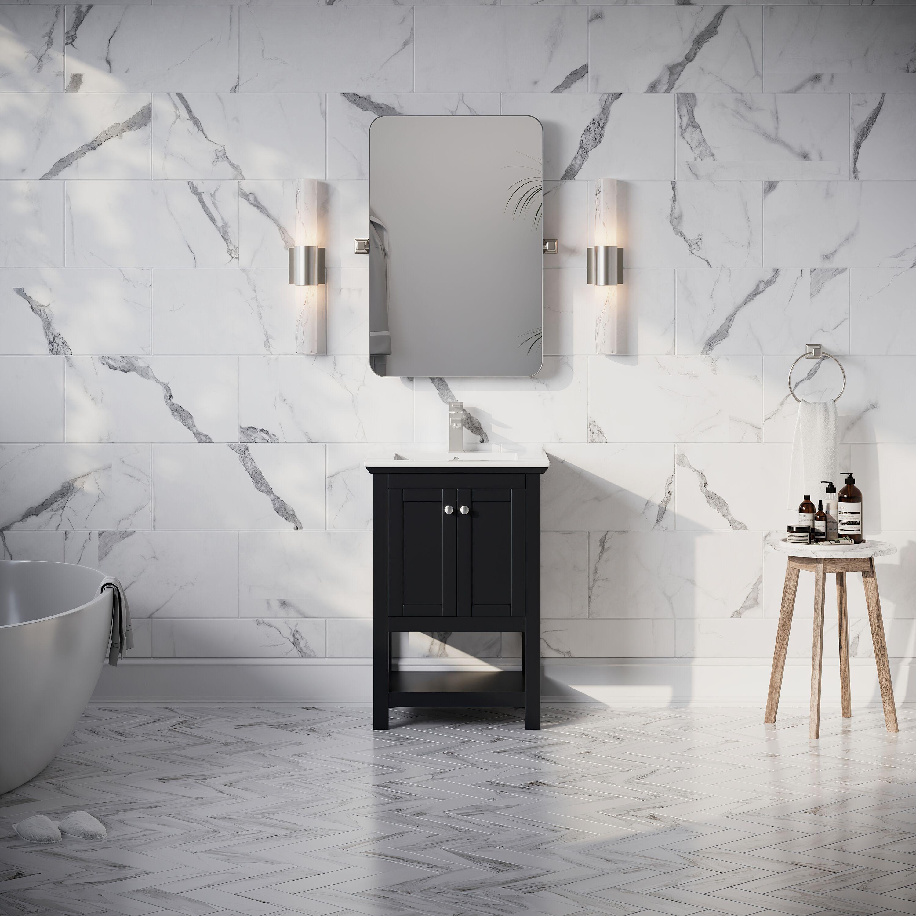 Manchester 24" Freestanding Single Sink Bathroom Vanity with Integrated Sink (Faucet Not Included)